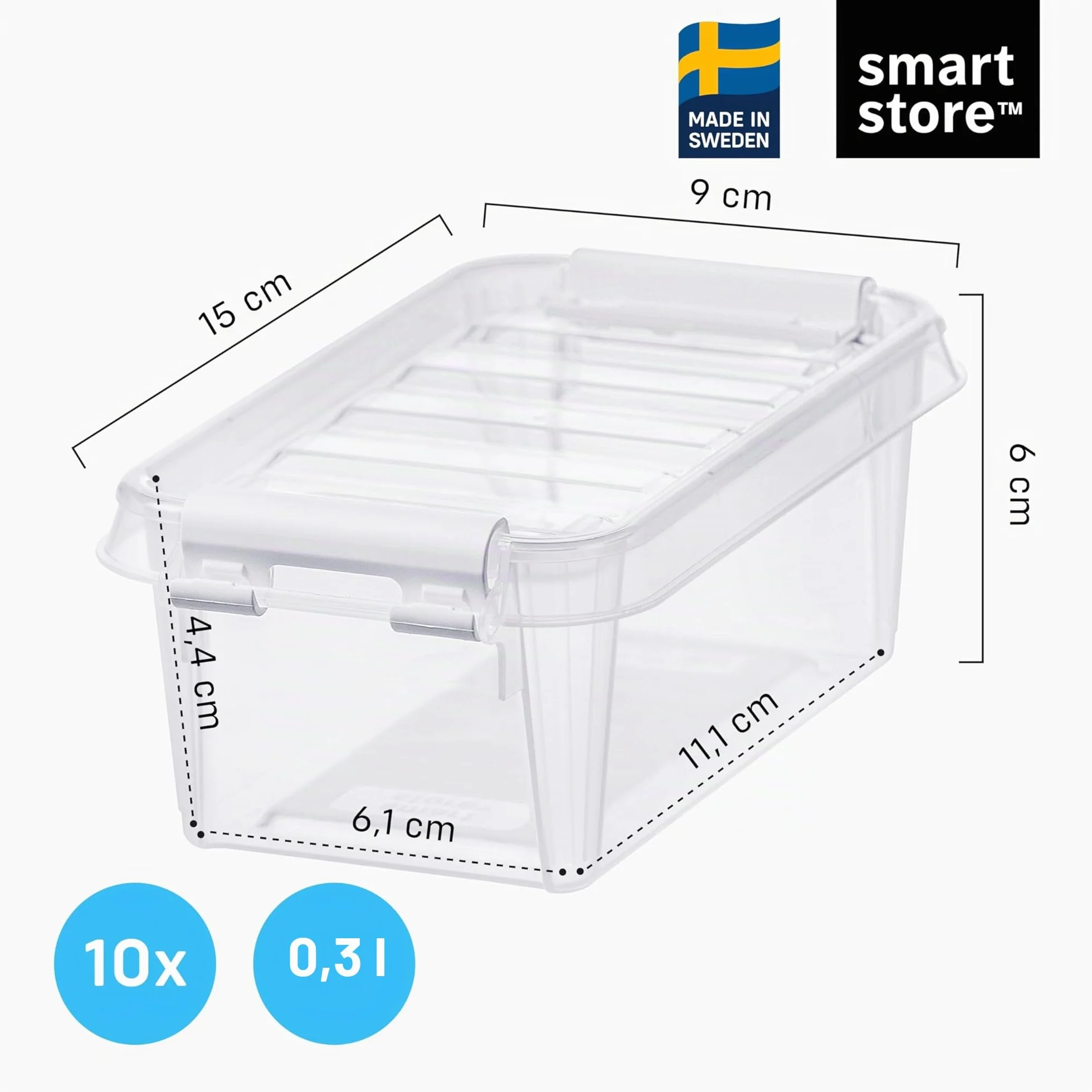 SmartStore Mini Scatole Portaoggetti 0,3L Set da 10 Impilabili Senza BPA Sicure per alimenti