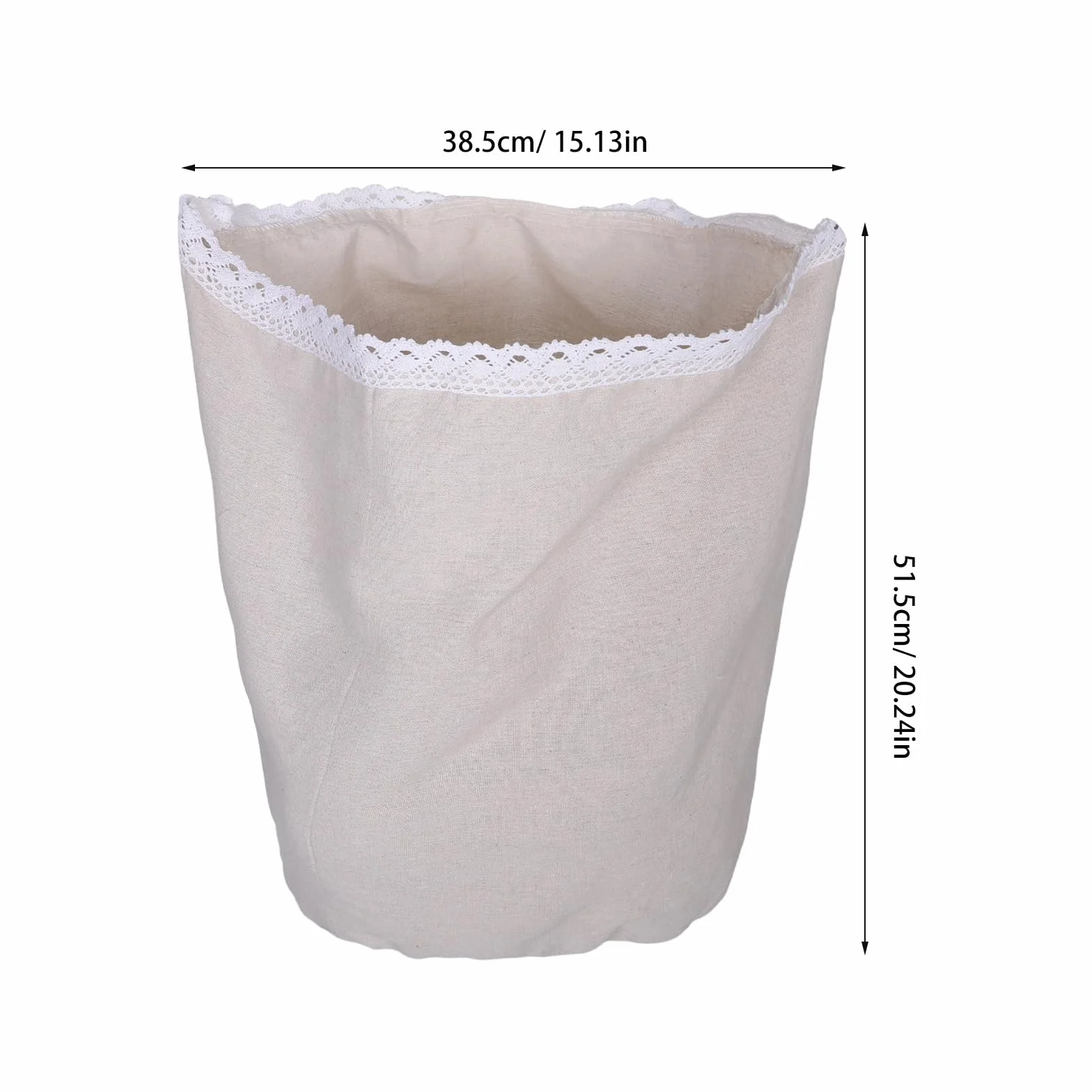 Uonlytech Fodera Lavabile per Cesto Porta Biancheria Rotondo 45 CM Apertura Rivestimento Sostitutivo per Cestini in Vimini per Organizzazione Biancheria da Bagno