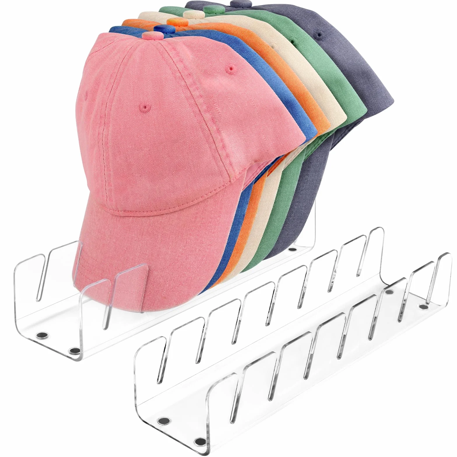 VMUTGA 2 Pezzi Portacappelli in Acrilico, Organizzatore di Cappelli, Portacappelli Trasparente per Cappelli da Baseball, Pesca