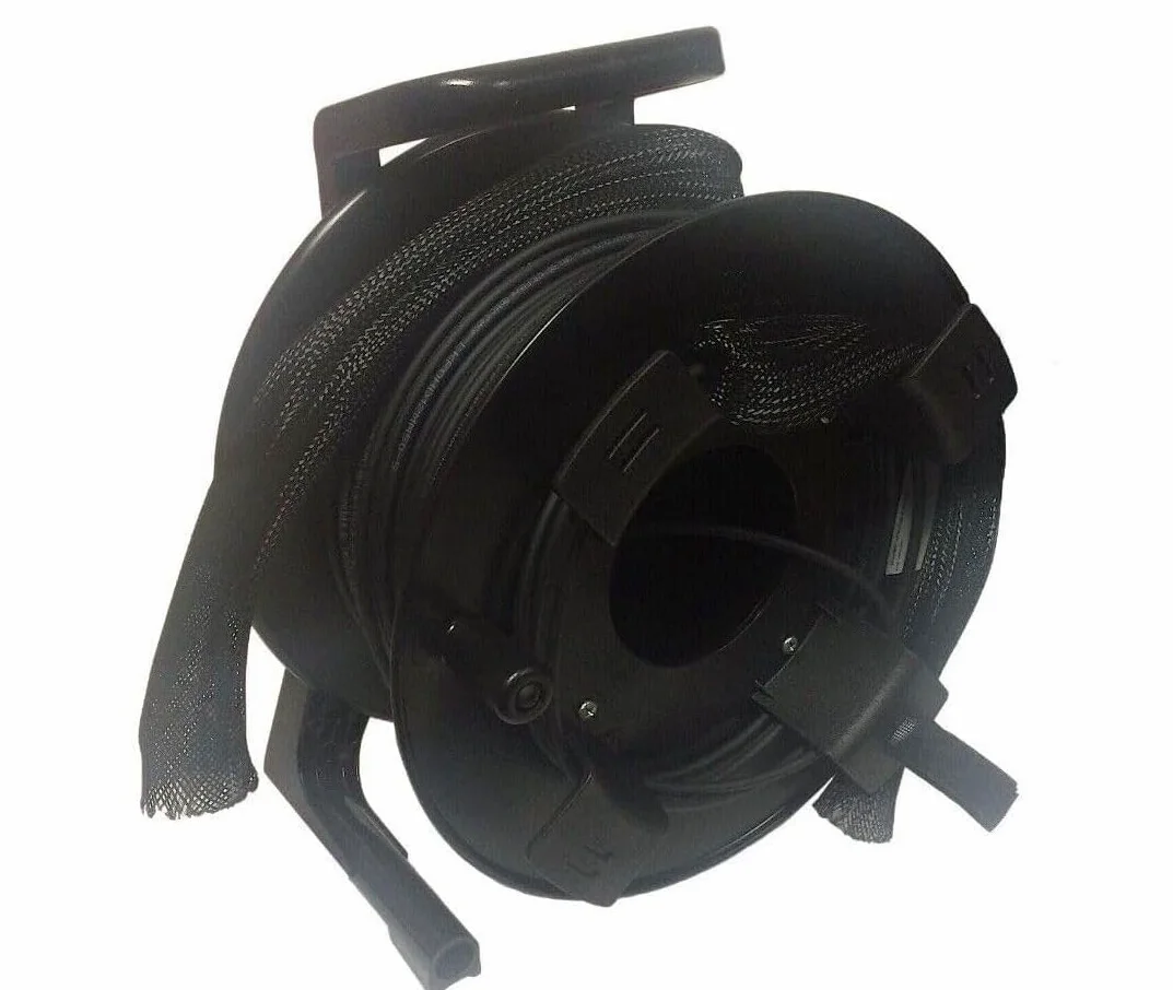 DG Systems - Avvolgicavo fibra ottica monomodale 4 ST / 4 ST, cavo tattico armato flessibile - Made in Italy (300 mt)