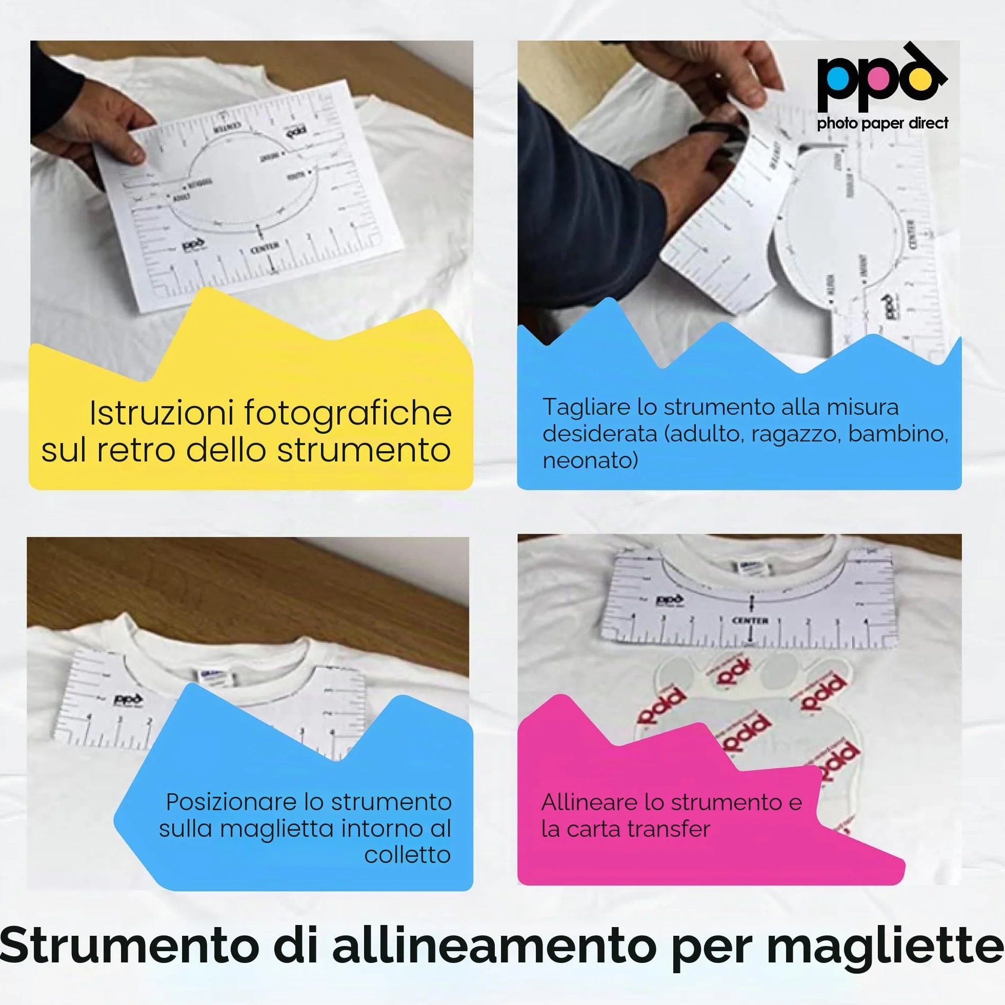 PPD A4 10 Fogli di Carta Trasferibile Termoadesiva per Inkjet - T-Shirt E Tessuti Chiari - PPD-1-10