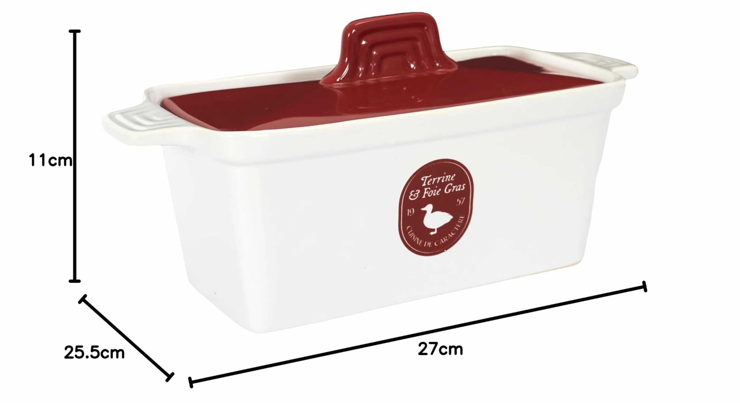 Vaschetta per foie gras in ceramica con pressa 25,5 x 11 x 27 cm Colori assortiti