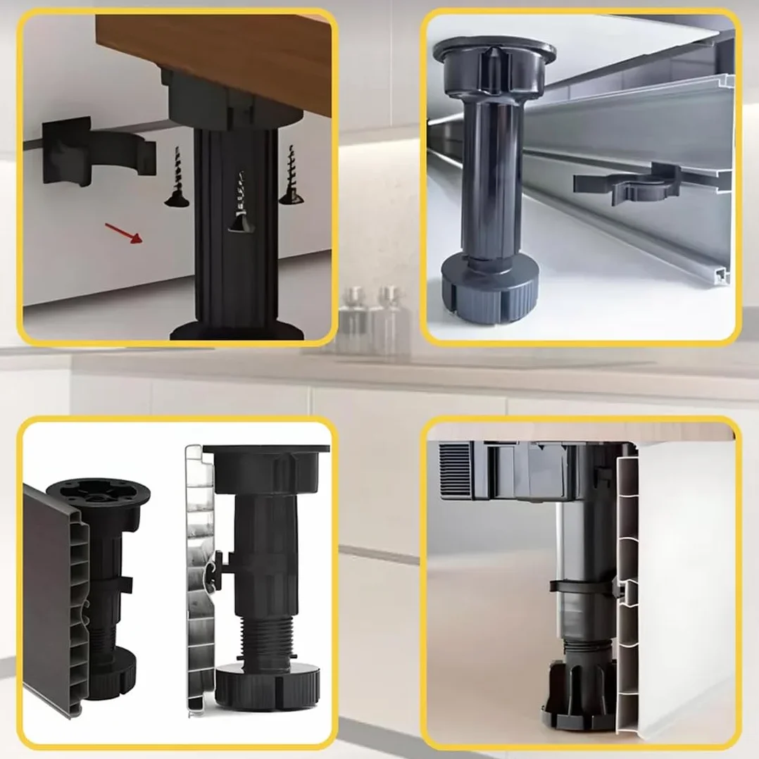 40 Pezzi Gancio per Zoccolo da Cucina Universale in ABS e Alluminio, Clip, Battiscopa, Ganci, Montaggio a Parete, Design Antiscivolo, Multiuso