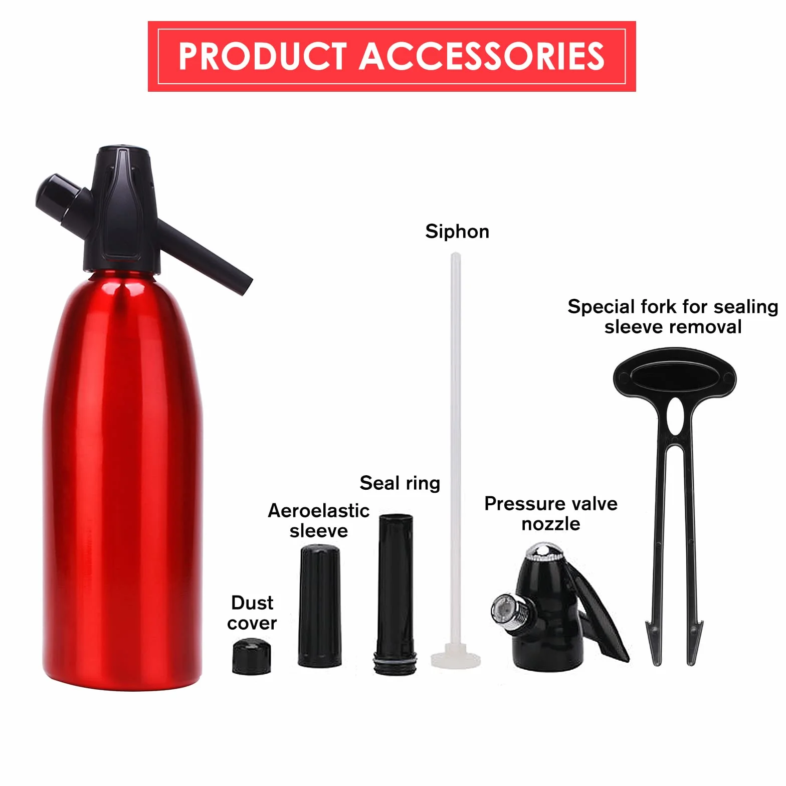 Soda Maker Portatile Aluminium Sparkling Water Maker con Regolatore di Pressione