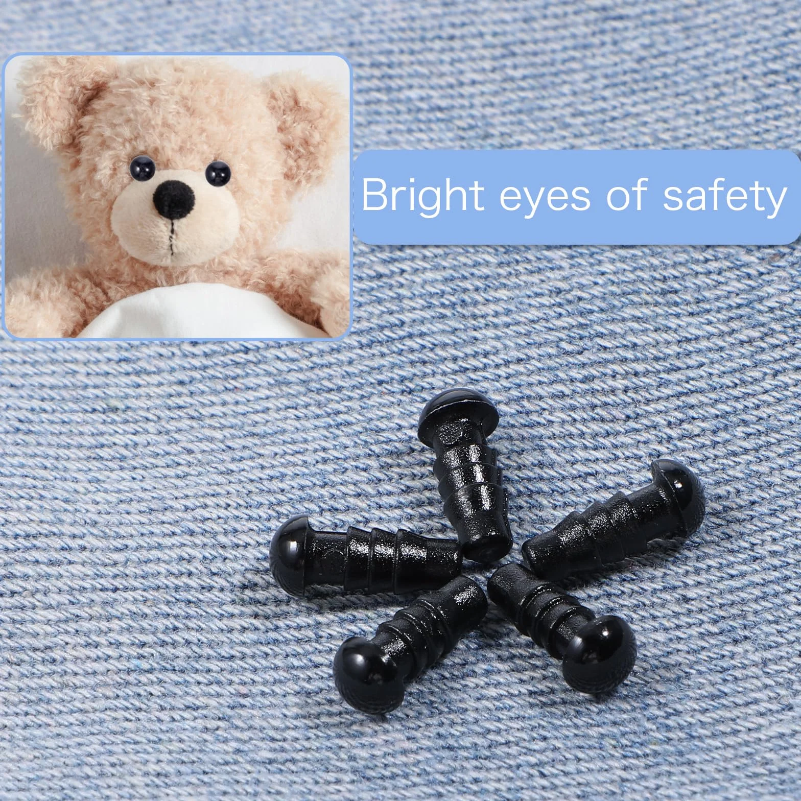 600 occhi di sicurezza da 5 mm per amigurumi, occhi e rondelle di sicurezza in plastica nera, occhi di sicurezza per amigurumi, occhi all'uncinetto per animali di peluche