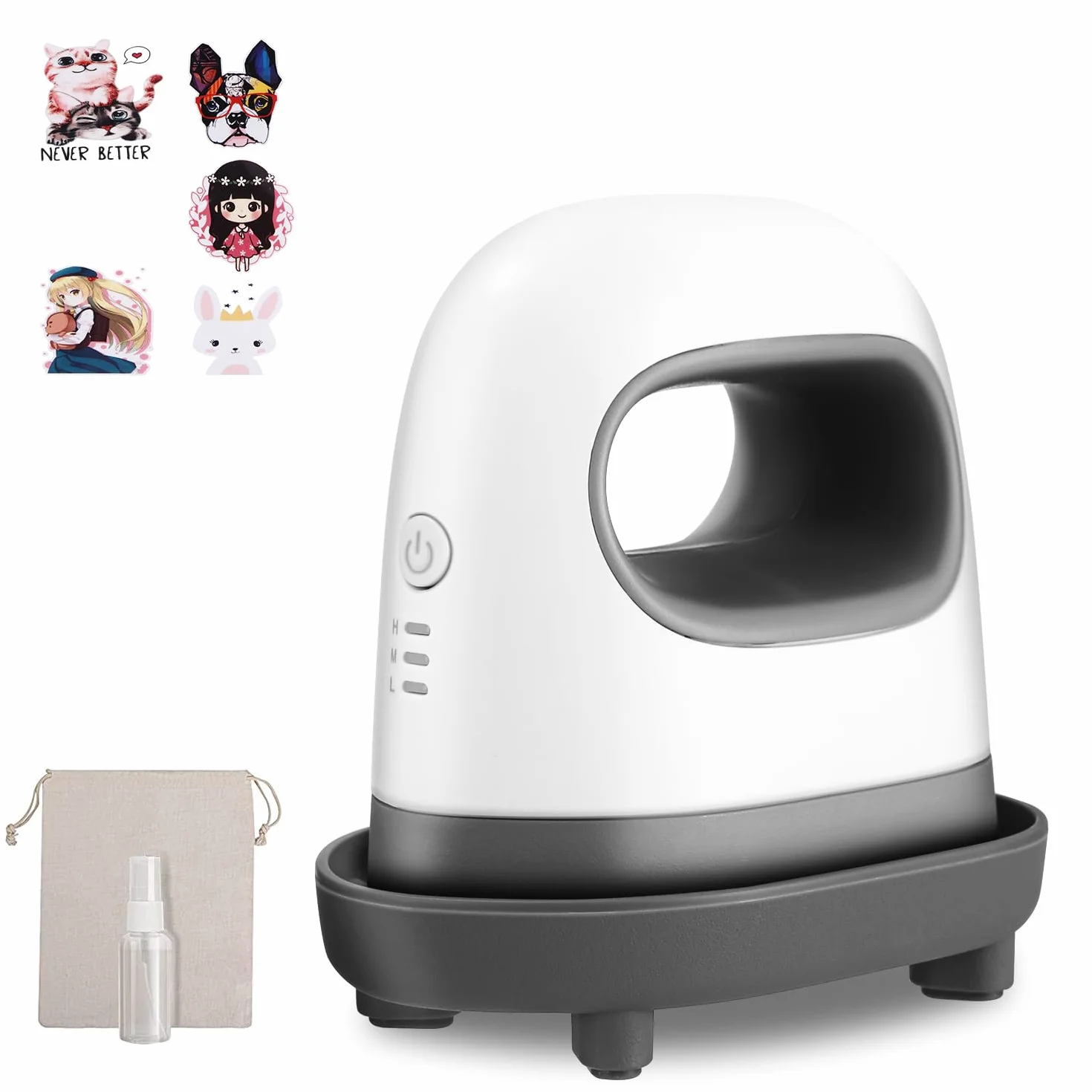 Mini pressa termica, macchina plotter pressa a trasferimento con base di sicurezza isolata, pressa da stiro per T-shirt, scarpe, fai da te, piccoli progetti HTV in vinile grigio LEAZZLE