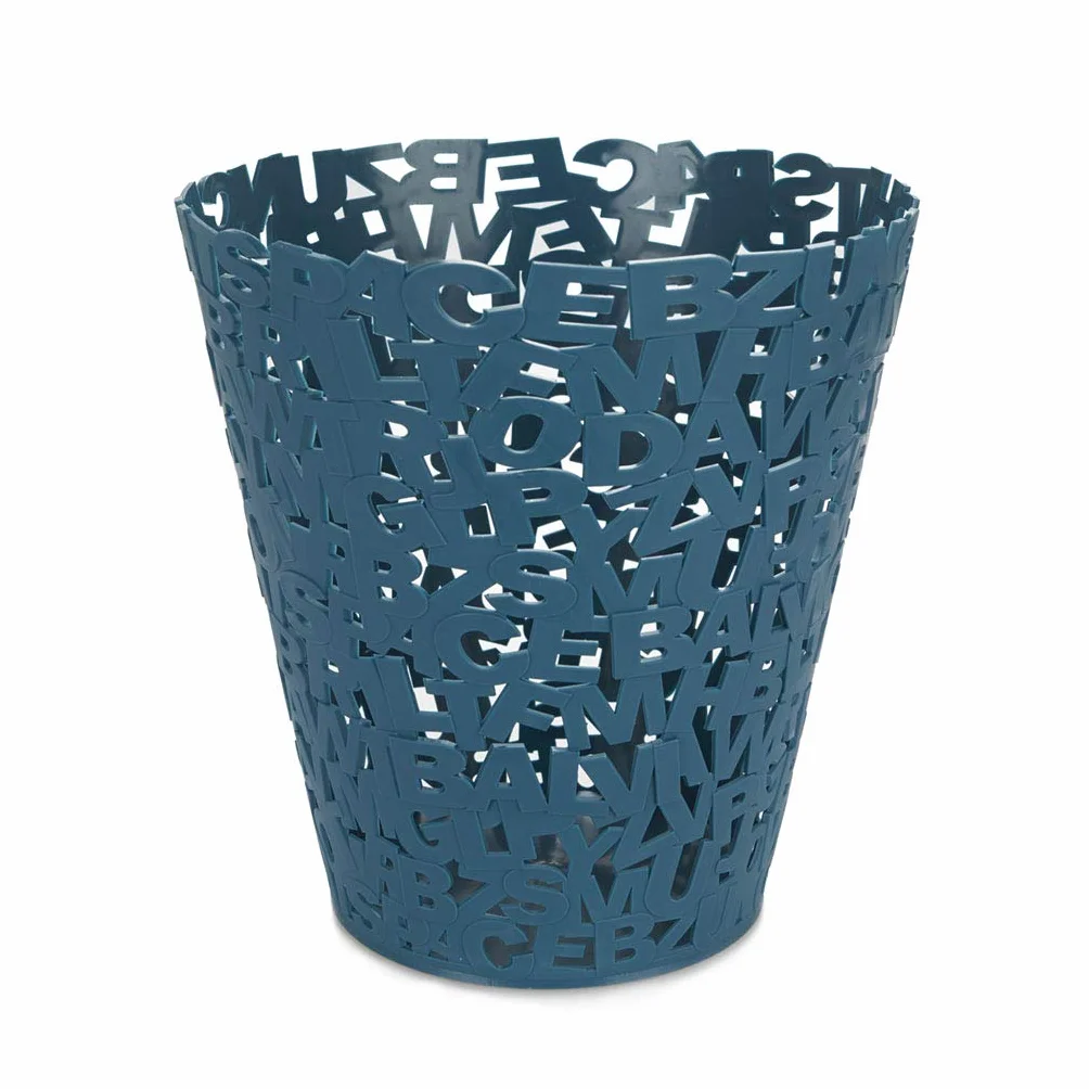 Balvi Cestino Letters Colore Blu Cestino Originale di Design con Lettere Ideale per uffici, casa e sc