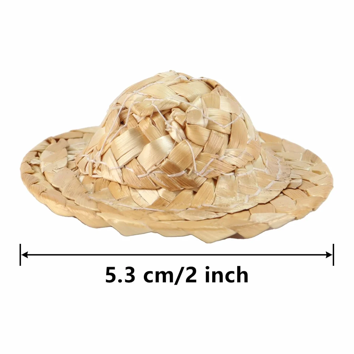 20 Mini cappelli intrecciati in miniatura Cappelli di paglia per lavoro a maglia Casa delle bambole Decorazione cowboy Bambole Piccoli cappelli per artigianato Natale Costume Festa