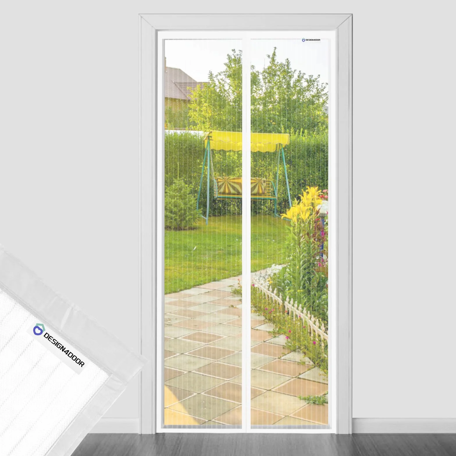 Zanzariera Magnetica 100 x 260 cm per Porta Finestra, Ultima Versione di Tenda Zanzariera con Magneti, Proteggete la Vostra Famiglia Dalle Zanzare, Bianco