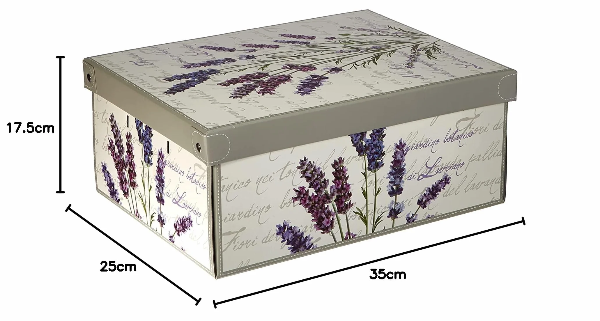 Lavatelli Scatola per armadio in cartone con coperchio al profumo di Lavanda, organizer per vestiti e biancheria, Piccola 25x35x17,5 cm