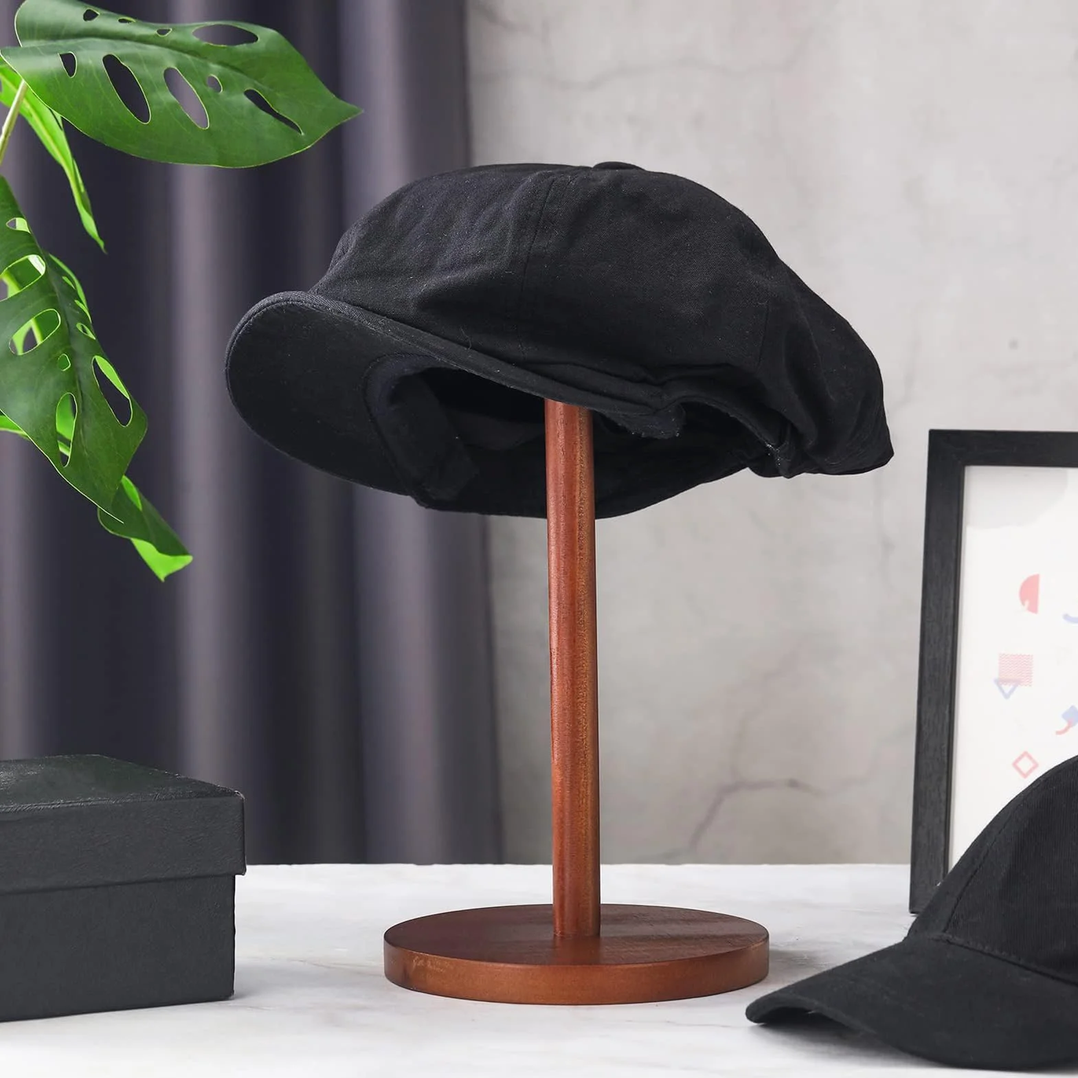 Generico Portacappelli | Supporto per Caschi in Legno | Espositore per Parrucche Domestico per Stilisti Boutique e Collezionisti di Caschi