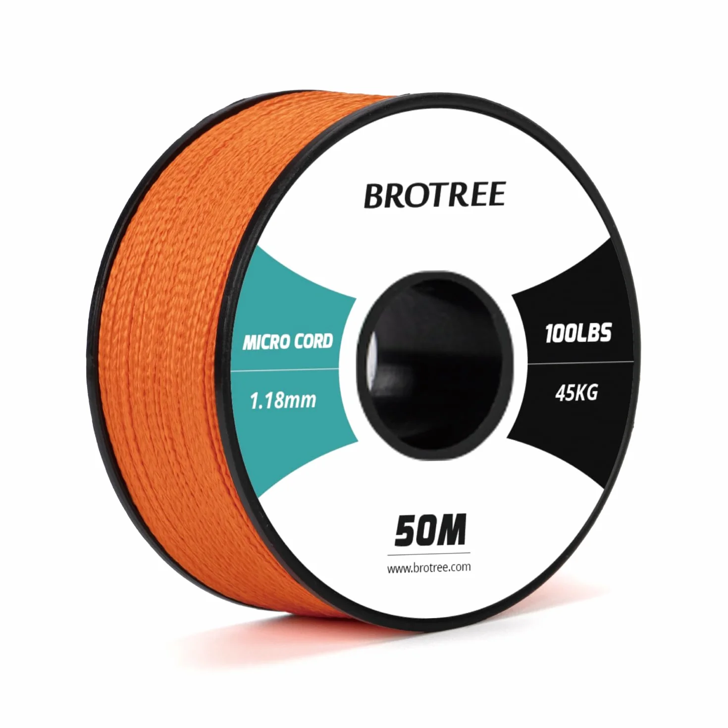 Brotree Micro Corda Paracord 1,18 mm 50M Bobina 45 kg Carico di Rottura Arancione