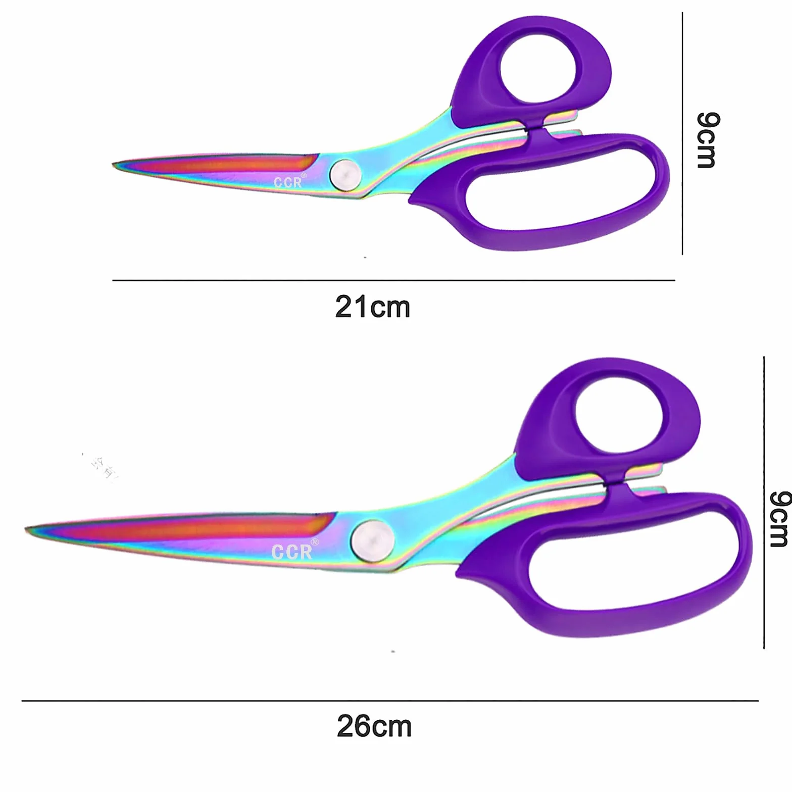 Forbici da Sarta in Acciaio Inox Placcato Titanio 26cm/21cm Set da 2