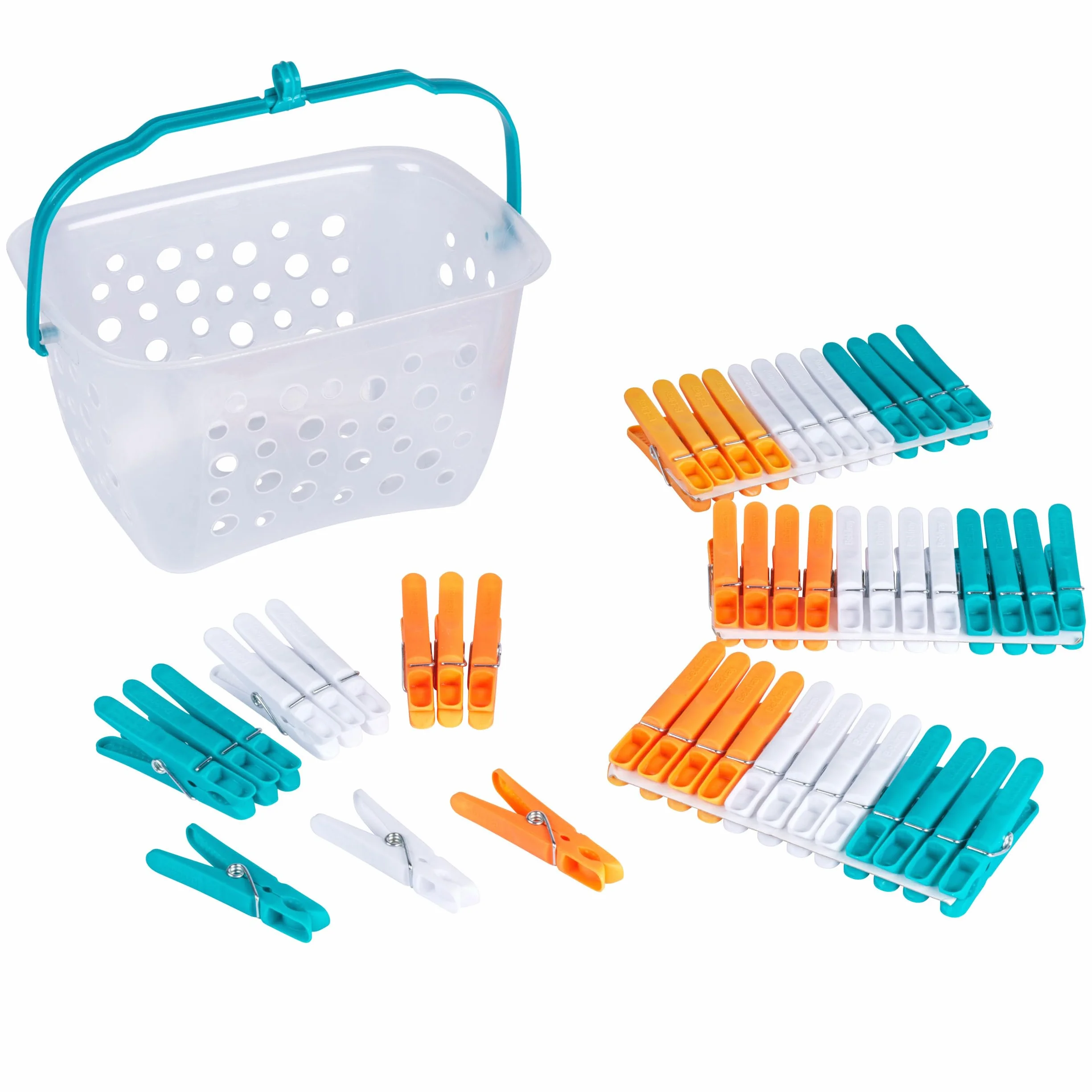 Beldray LA028297TQ Mollette Bucato con Cestino 48 sztuk, do użytku wewnętrznego i zewnętrznego, 23.7 x 12.5 x 13.3 cm