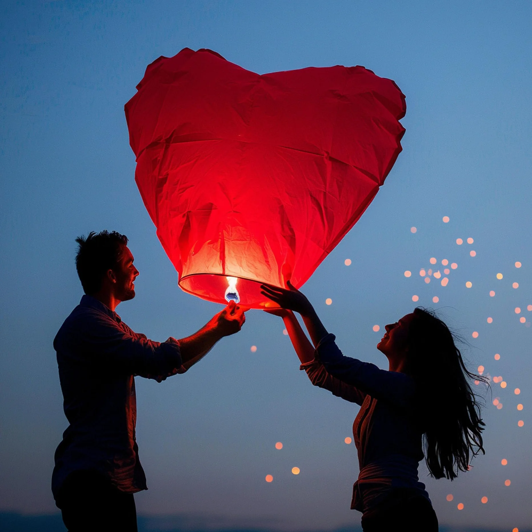 VAIIEYO Confezione da 10 Lanterne Cinesi a Forma di Cuore, Ecologiche, Biodegradabili, Resistenti, per Matrimoni, Compleanni,Capodanno e Tutte le Celebrazioni Rosso