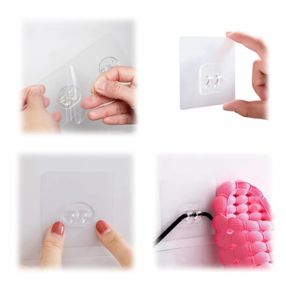Ganci Adesivi Resistenti, 16 Pezzi Ganci per Bagno e Mensole, Doccia e Mensola Angolare, Singoli e Doppi