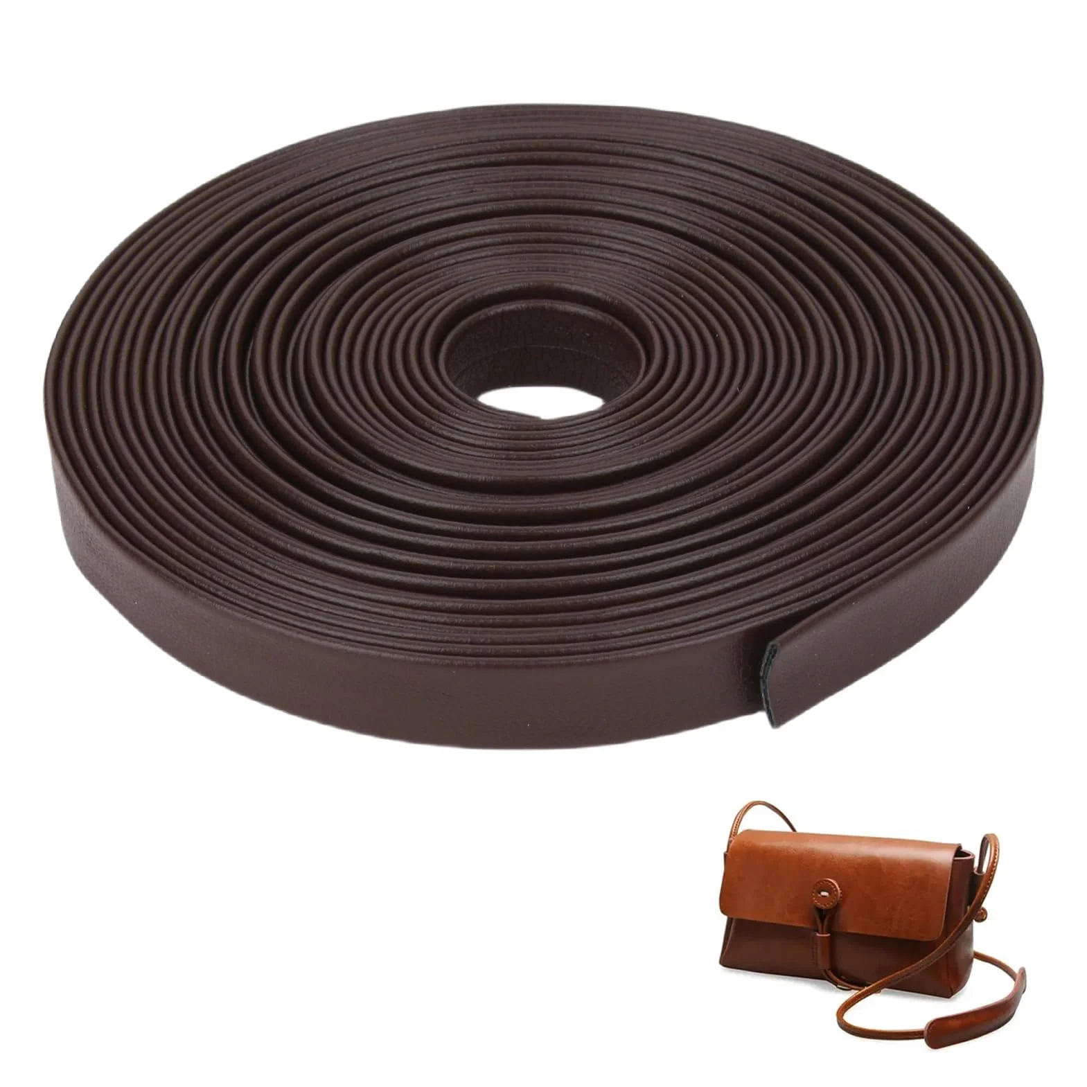 Cinturino in pelle, 500 x 1 cm, colore marrone, strisce in pelle PU, per artigianato, accessori di moda per cinture, collari per cani, progetti fai da te, versatile, produzione di accessori