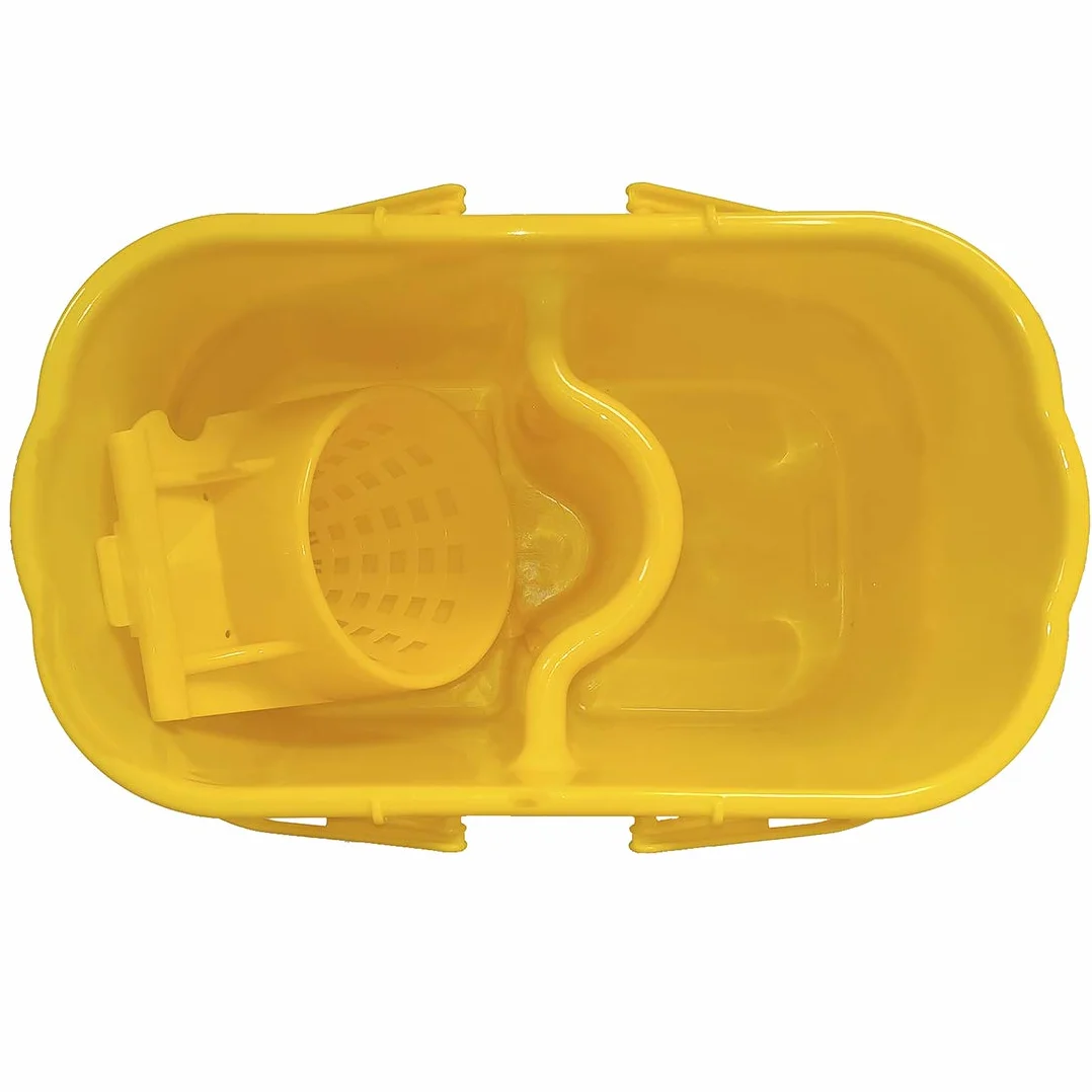 SECCHIO STRIZZATORE DOPPIAVASCA 15L 2 vasche sporco pulito con strizzino TPE 100 guanti
