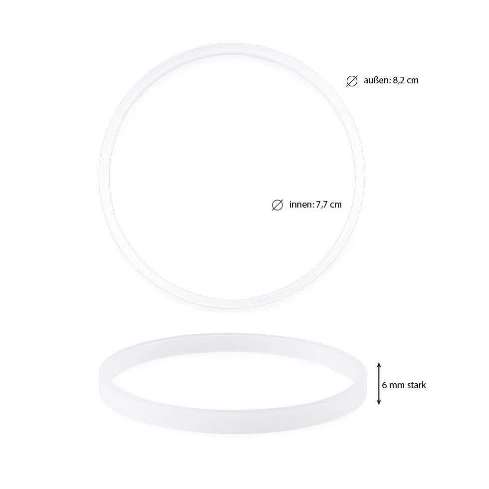 Anelli in plastica bianco per acchiappasogni Ø interno 7,7 cm Ø esterno 8,2 cm 6 mm 10 pezzi