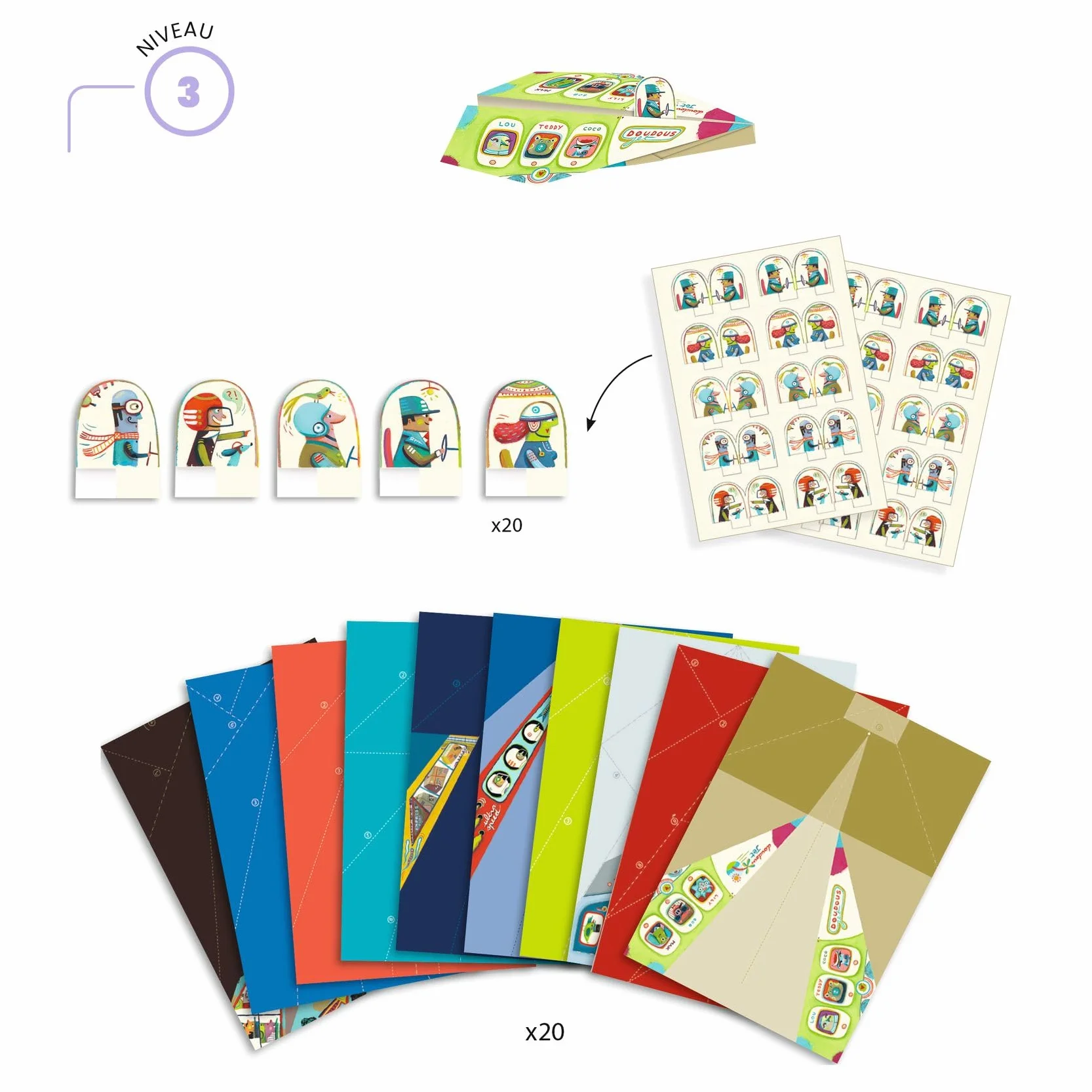 Djeco DJ08760 Planes Origami - Aeroplano in Carta, Multicolore