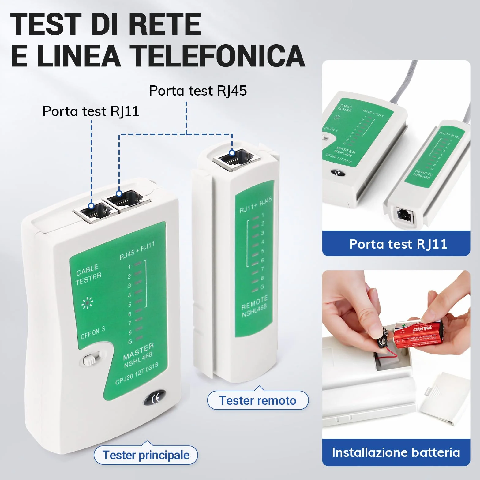 SGILE Kit di Attrezzi per Rete, Pass Through RJ45, Pinza Crimpatrice per Cat5, Cat6, Cat7, Pinza Spellafili, Tester di Rete, Universale RJ45/RJ11/RJ12, Include 25 Connettori CAT6 e 25 Connettori CAT7