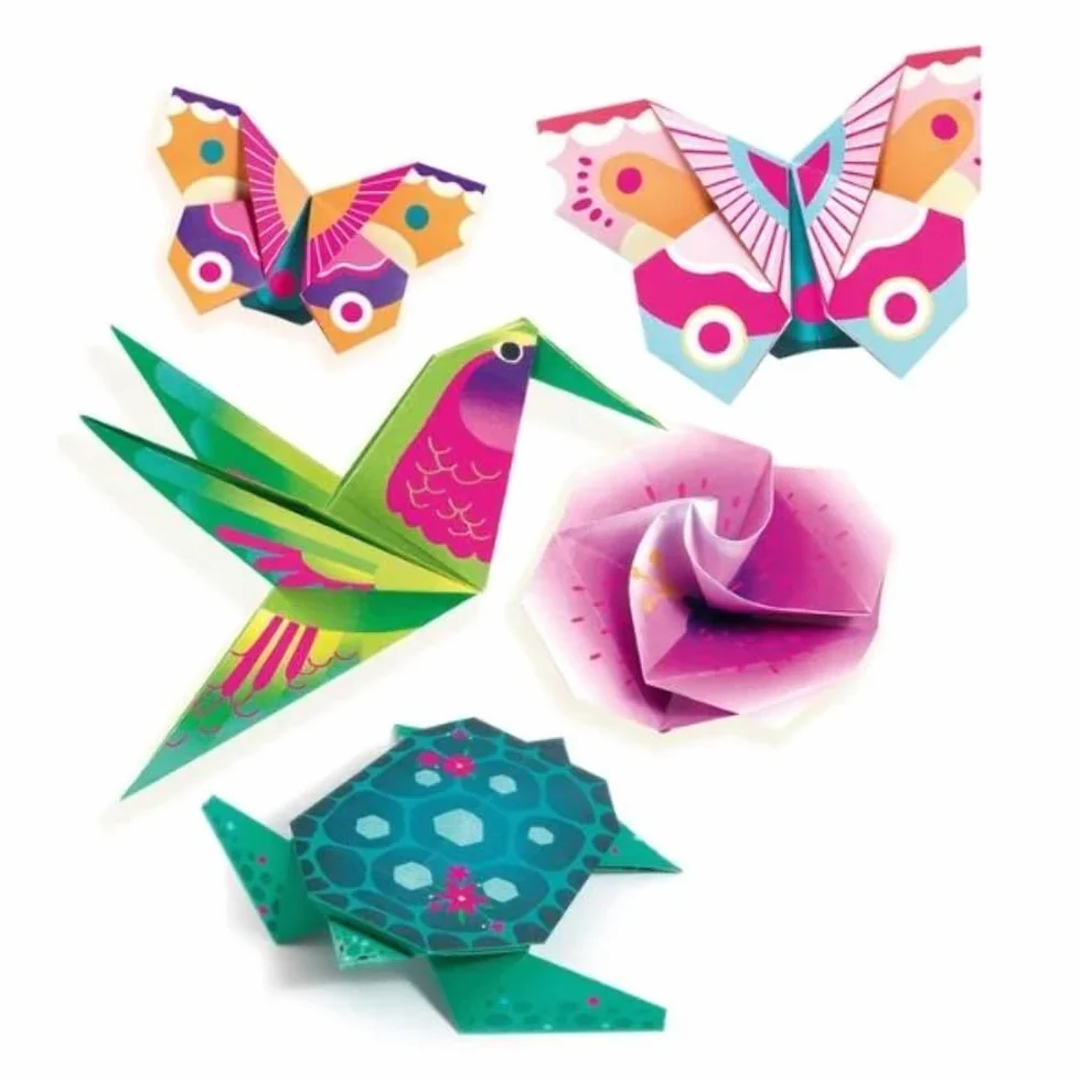 DJECO - Papiroflessia Origami Tropici (min. 2 u.) Bambole e Figure, M (DJ08754)