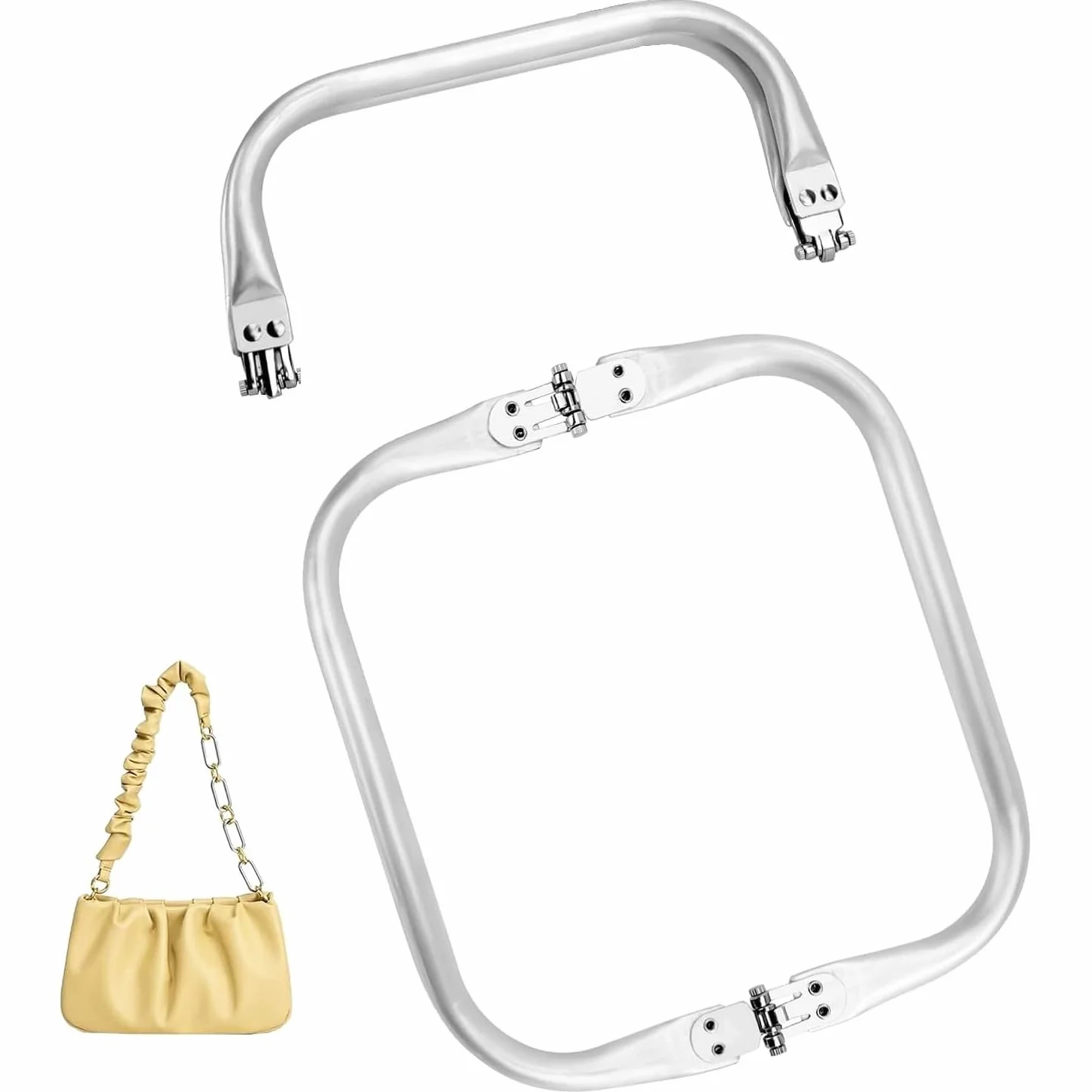 Voarge 2 Pezzi Chiusura per Borsa Uncinetto 20cm, Borsa a Forma di U Manico Interno Kit Accessori per Borse Uncinetto per Progetti Artigianali, Clutch Borse Uncinetto