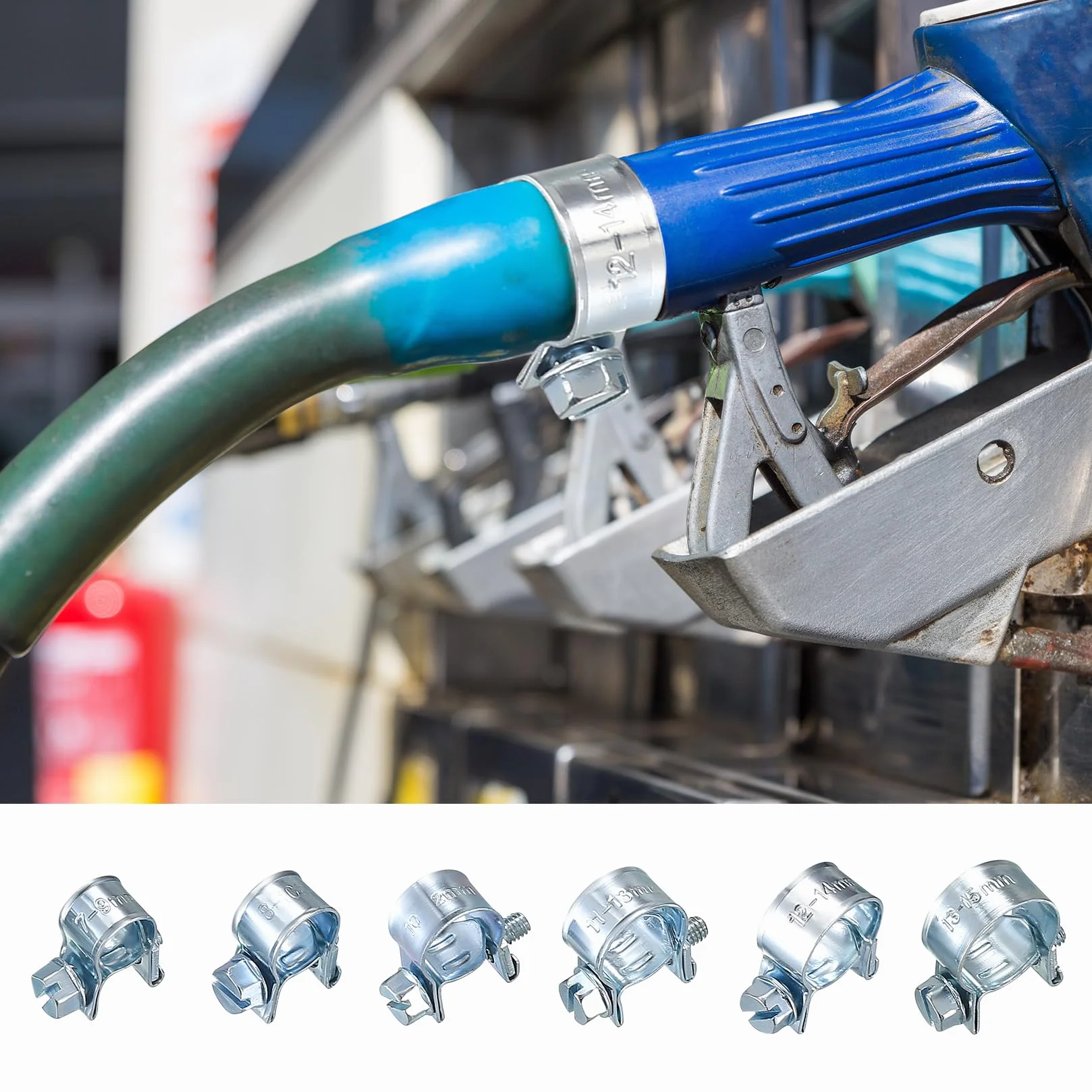 20 Pz Morsetti per Tubi Flessibili, Morsetti per Tubo ad Iniezione di Carburante, Mini Fascette Stringitubo Clip in Acciaio Inossidabile per Fissaggio di Tubo Benzina - 12-14 mm
