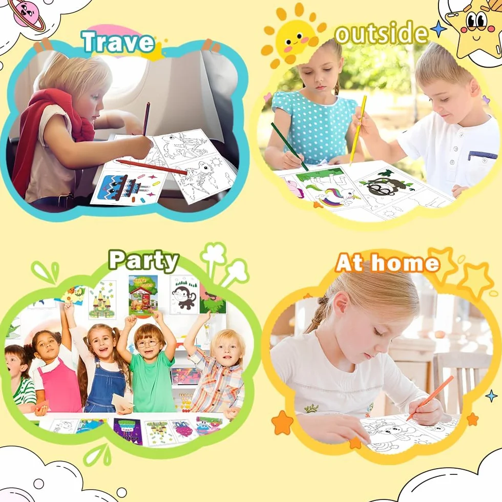 24 Mini Libri Da Colorare Per Bambini Di Età 2-4-8-12 Compleanno Party Regalini Di Piccola Attività Libri Goodie Bags Stuffers Classroom Attività Di Regalo Fine Anno