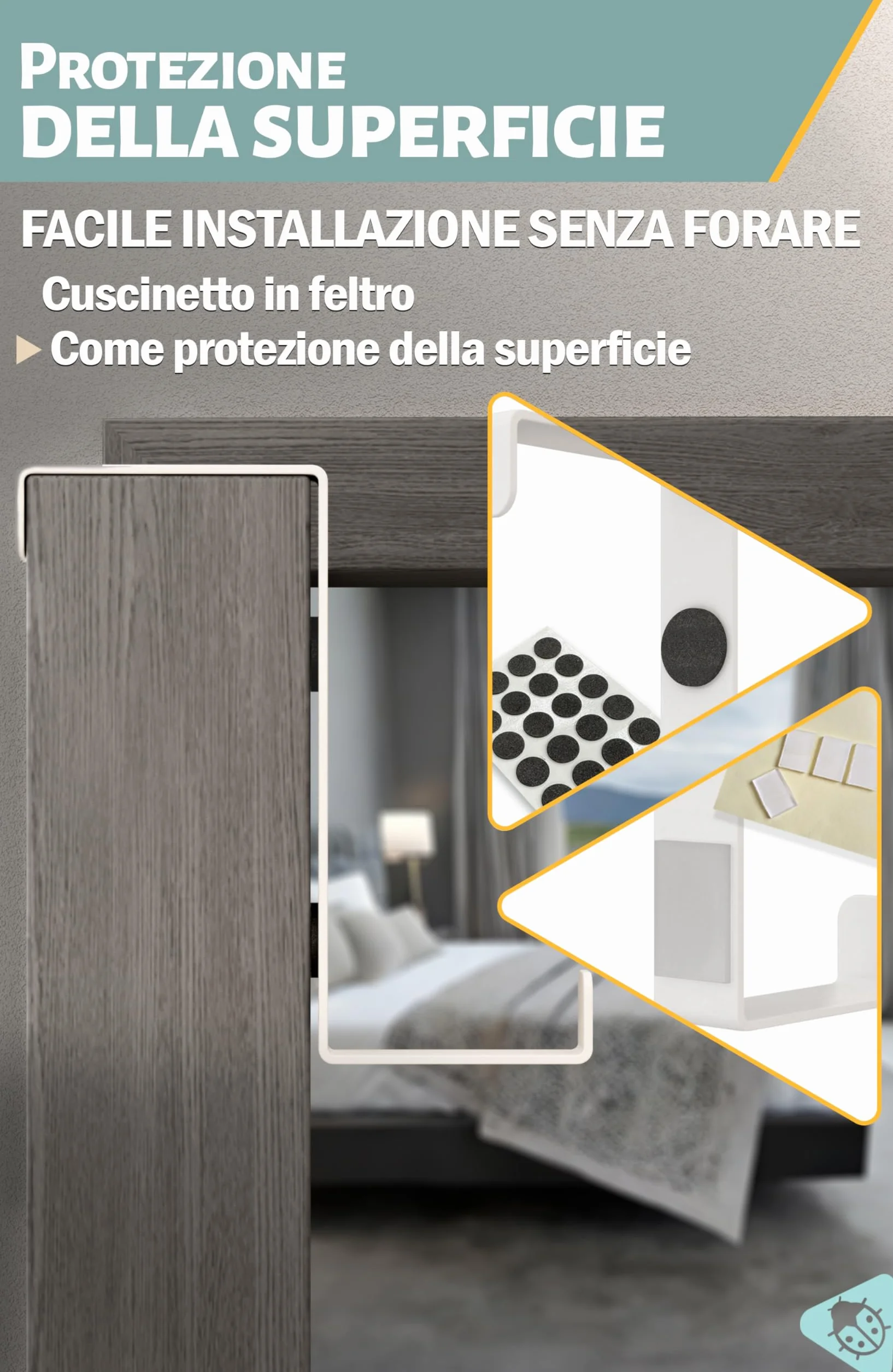 Menz attaccapanni da porta 10 pezzi bianco ganci 4,1 cm e 4,6 cm resistenti