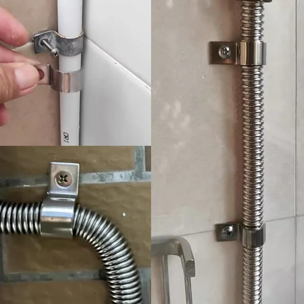 Ø 14 mm Fermacavo Unico Foro Morsetti, 20 Pezzi U Clip per Cavi in Acciaio Inossidabile 304, Morsetti per Tubi, Per Installazione di Cavi Interni ed Esterni