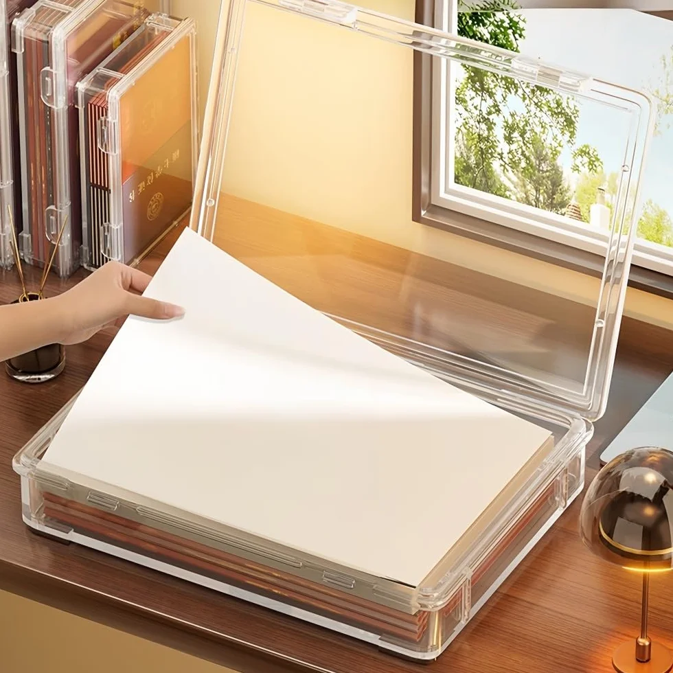 Plastica Scatole con Coperchio Impilabili 4 Pezzi 23x17x5 cm Senza BPA