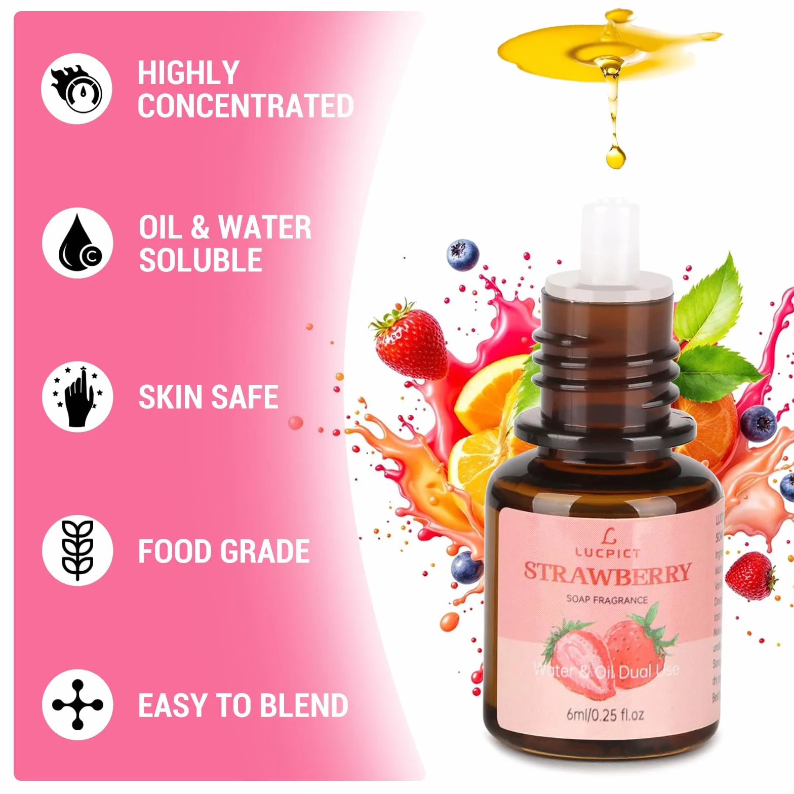 Olio profumato per sapone, olio profumato per la produzione di sapone, set di oli profumati in qualità alimentare, per bombe da bagno fai da te, muco, arte, candele, cosmetici (serie 10 x 6