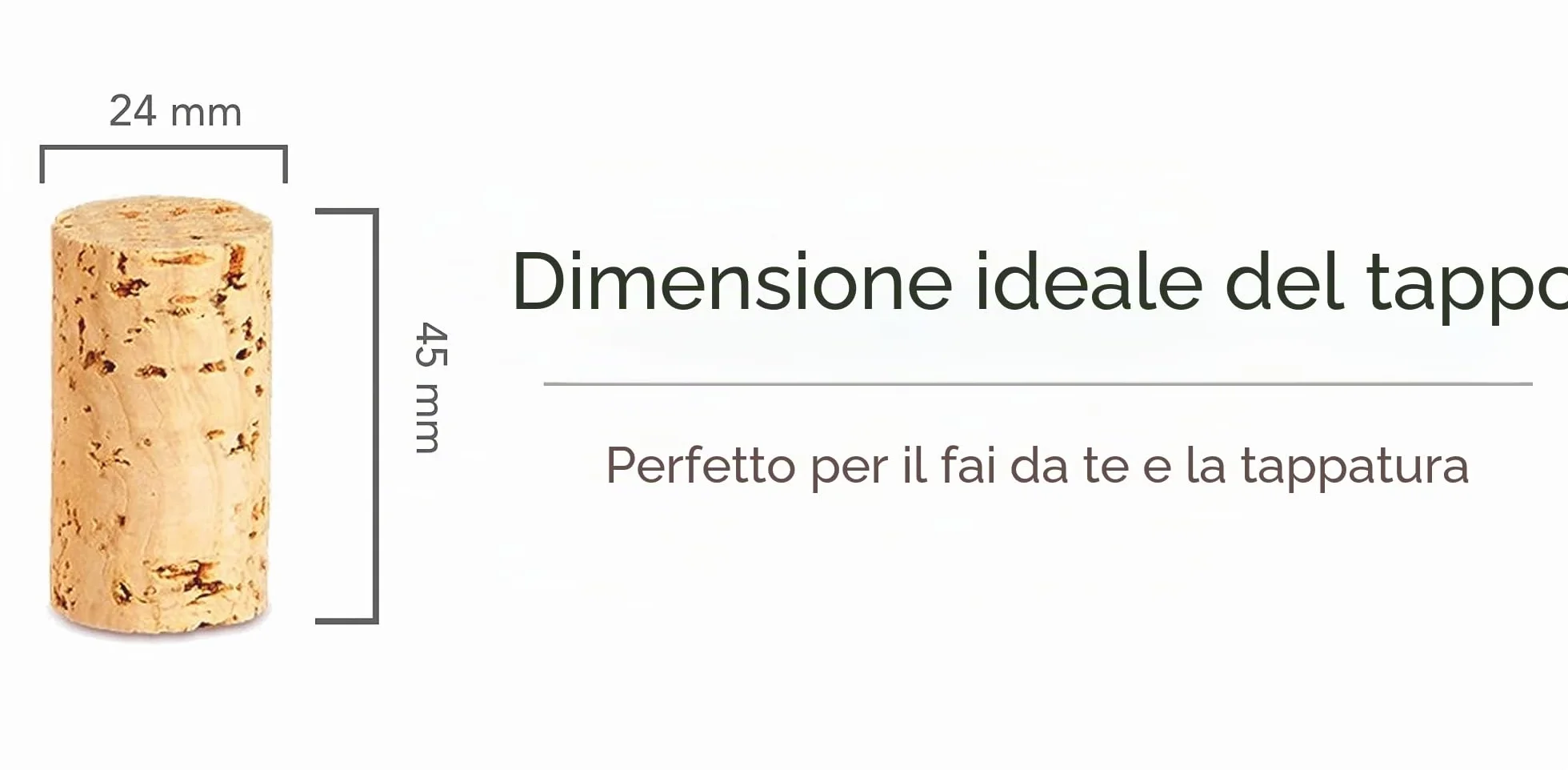 Tappi di sughero naturali 24 mm x 45 mm per bottiglie, DIY, hobby, bambini