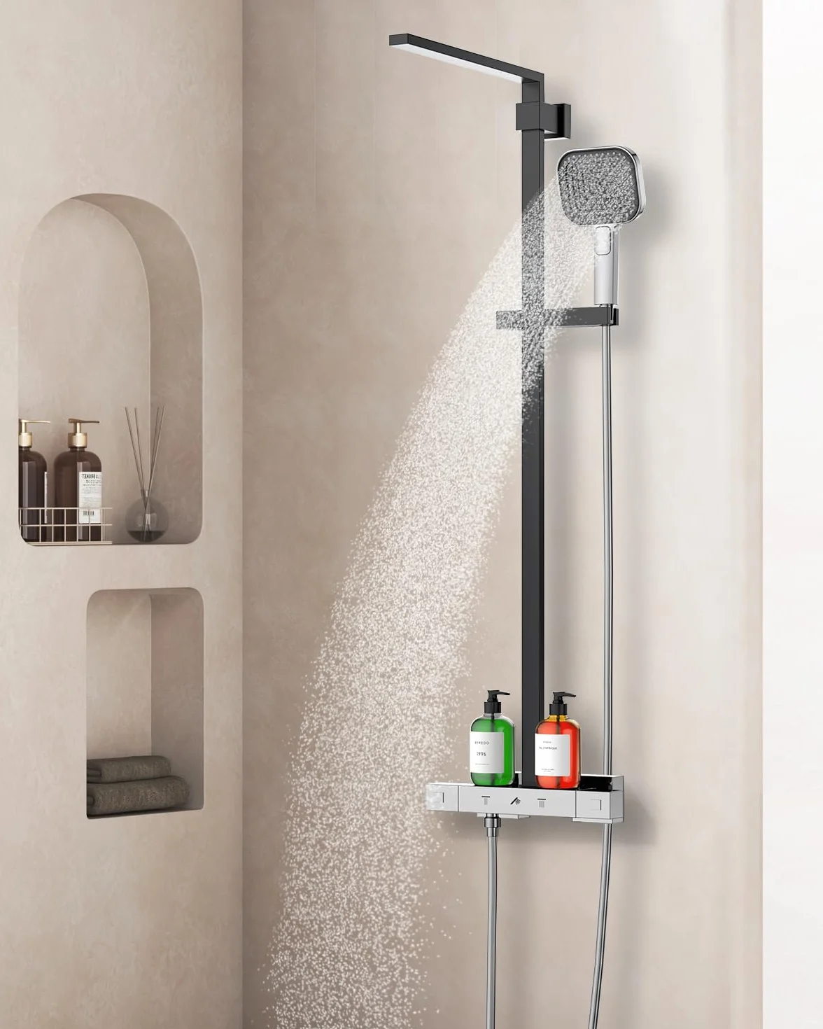 Soffione Doccia Anticalcare, Doccino per Doccia Alta Pressione, Doccetta Grande 135 mm 【Silicone Qualità Alimentare】, 【Risparmio idrico 43%】, Telefono Doccia 3 Modalità di Getto, Cromato (senza tubo)