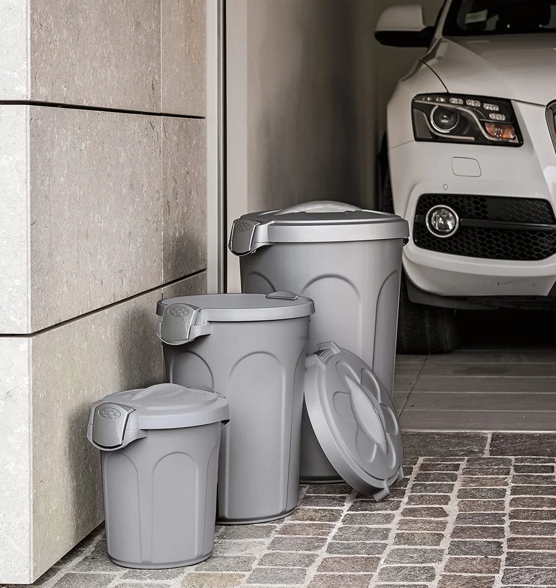 Stefanplast Bidone con Coperchio Speedy 8 L, Silver