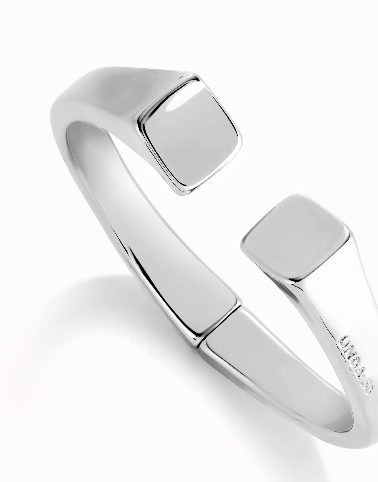 Uno de 50 Bracciale rigido in argento sterling Design geometrico artigianale