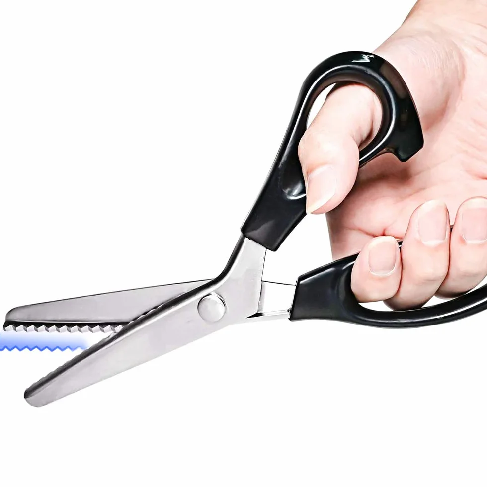 Forbici da dentellare per sartoria, forbici stoffa da sarta Professionale per Taglio Cucito creativo di Tessuto Carta feltro, forbici a zig zag per bambini per adulti