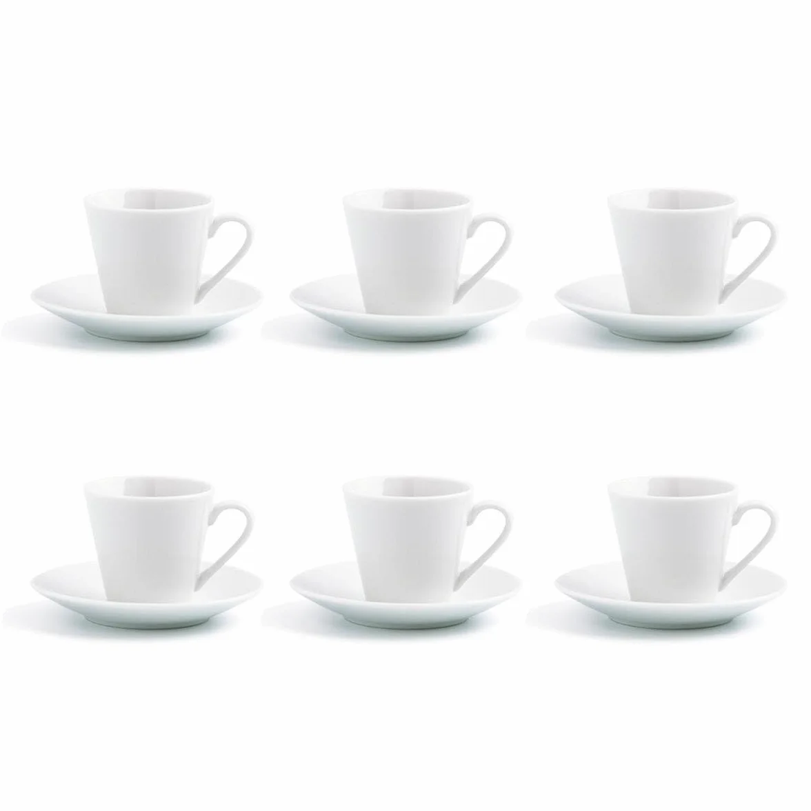 Quid Renova Blanca Set 6 tazze con piatto porcellana 9cl microonde
