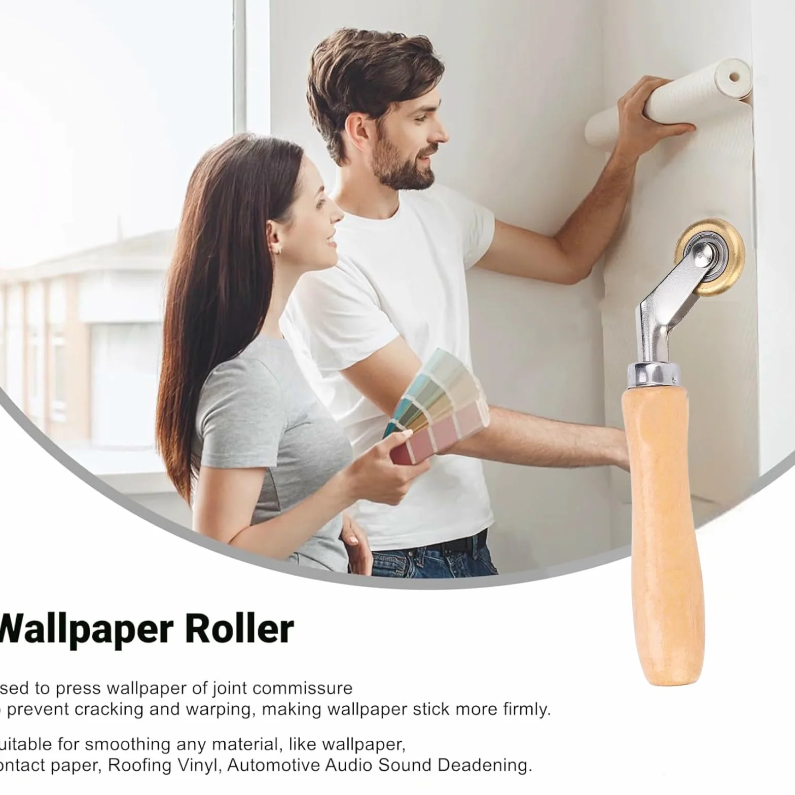Rullo di Saldatura in Ottone con Impugnatura in Legno, Ruota Pressa Cucitura 30 Mm per PVC/telone/Saldatura di Materiale Impermeabile - Impedisce la Rottura e la Deformazione,