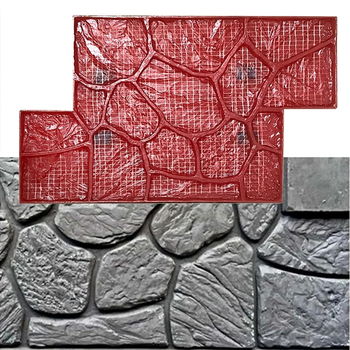Stampo per Muratura in Pietra per Paesaggistica Esterna, Tappetino per Timbri in Gomma per Calcestruzzo, Tampone per Timbri in Cemento con Texture in Pietra di qualità Professionale