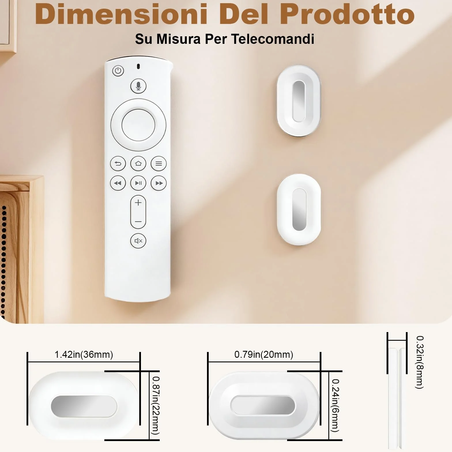 5 Set di Porta Magnetici per Telecomandi - Supporti Telecomando da Muro Adesivi con Doppio Magnete丨 Pratici Accessori per la TV (Bianco)