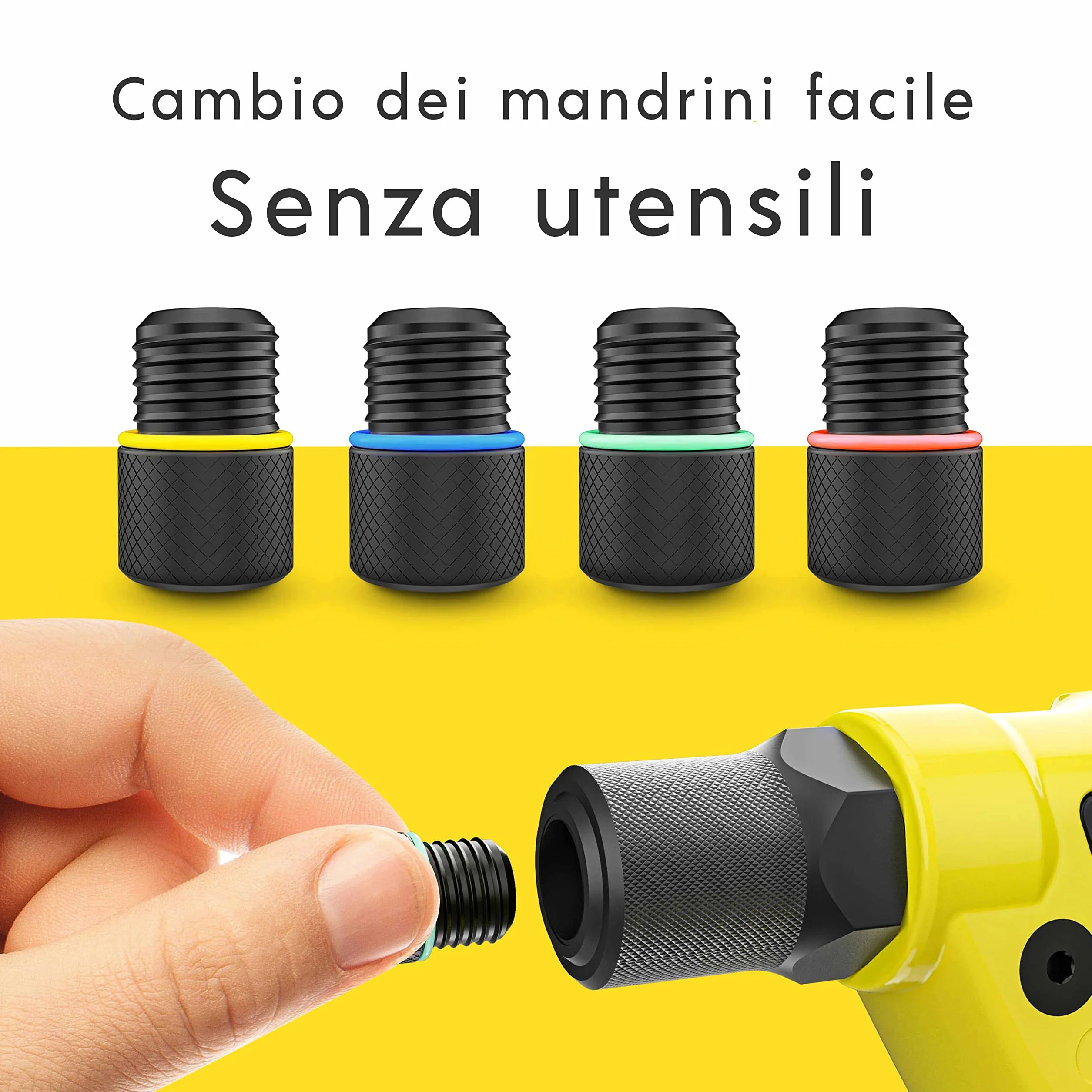 Rivettatrice Meisterfaktur per inserti filettati manuale professionale con impugnatura ergonomica, 100 rivetti