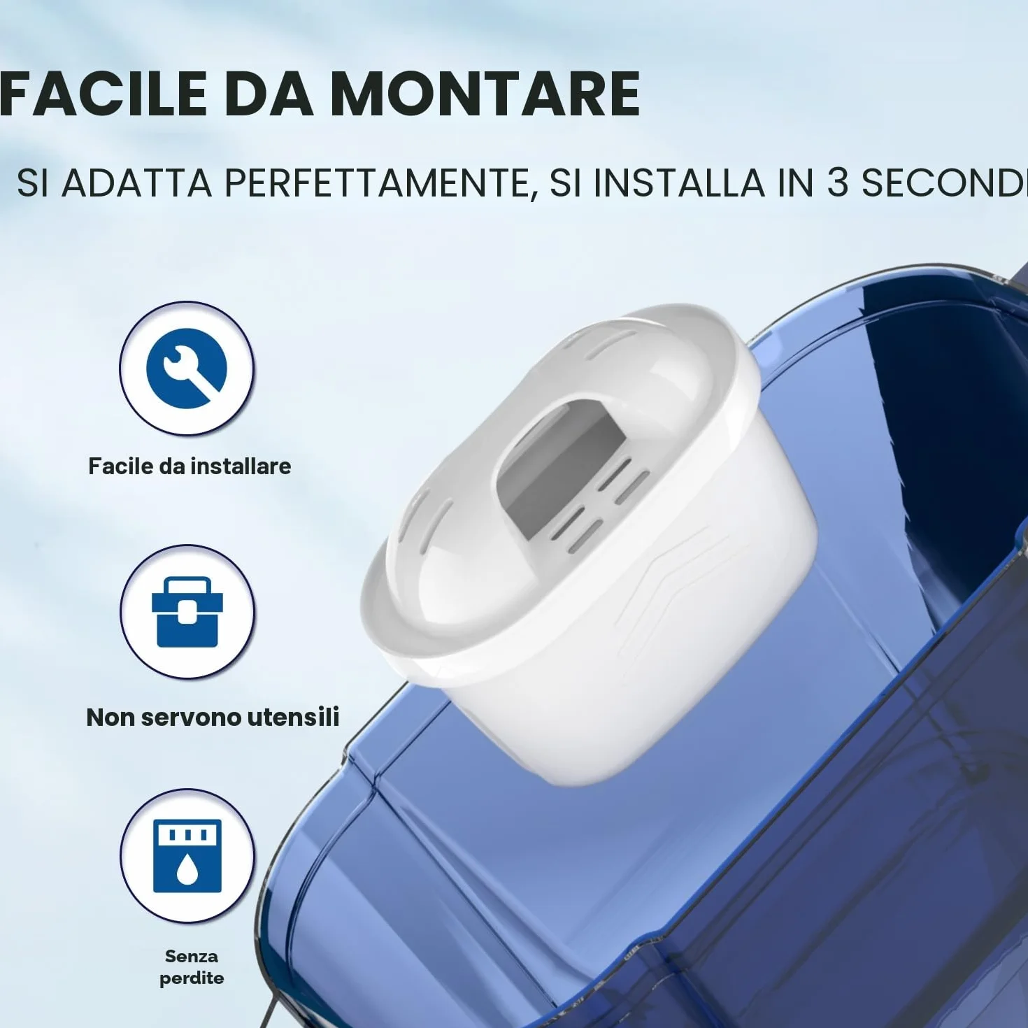 EVERSPRING Filtro per bollitore Compatibile Brita Maxtra+ Maxtra Plus Mavea Anna Duomax 6 pezzi