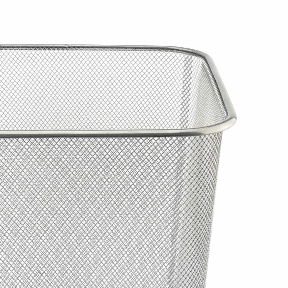 D.RECT Cestino Carta 18L - Cestino Spazzatura de Ufficio, Cestino Scrivania, Camera Letto - Argento