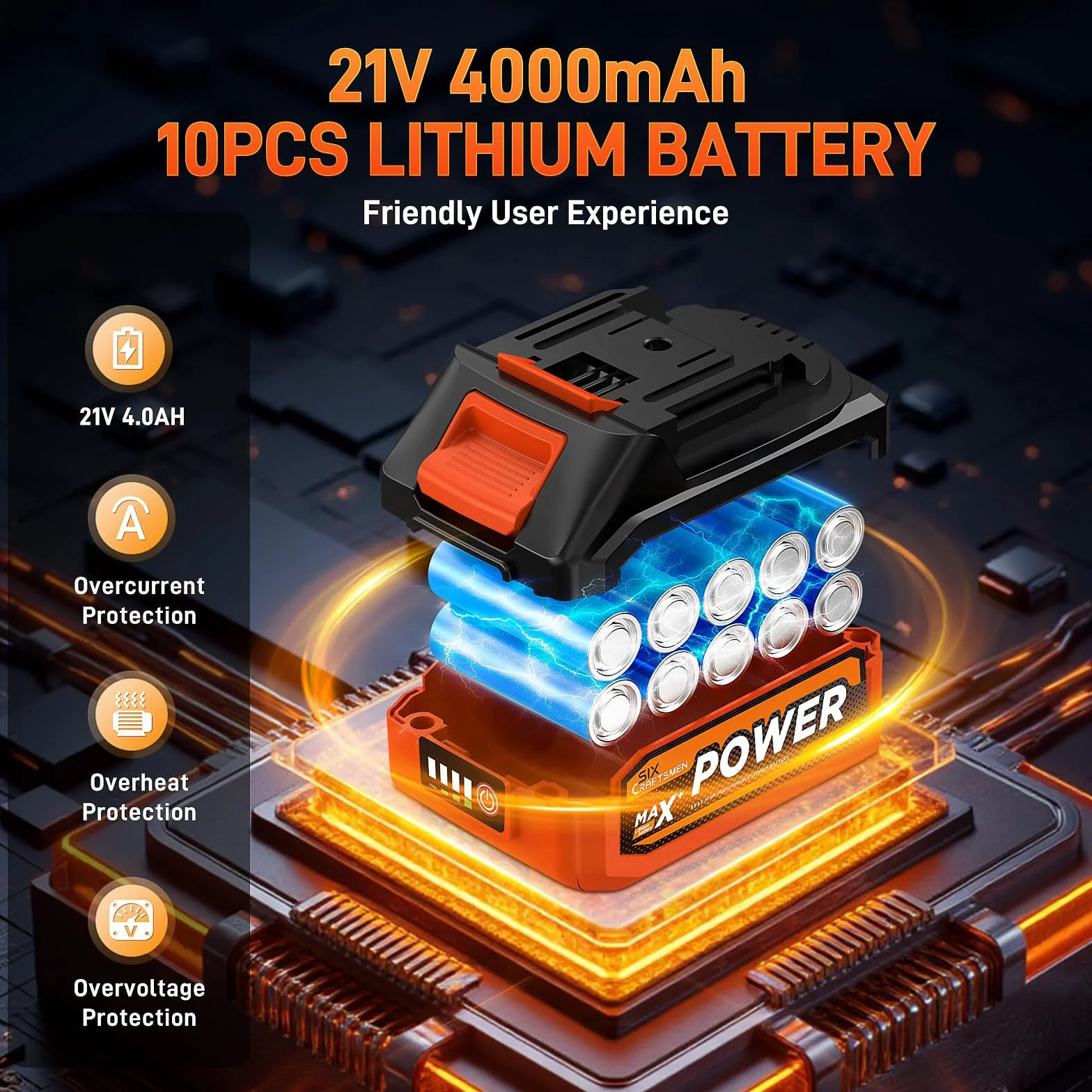 500 N.m Avvitatore a Impulsi Brushless 21V, 1/2" Avvitatore ad Impulsi, Avvitatore a Percussione con Batteria 4.0 Ah, Velocità Regolabile, Ideale per Fai da te, Mobili e Auto Leggere