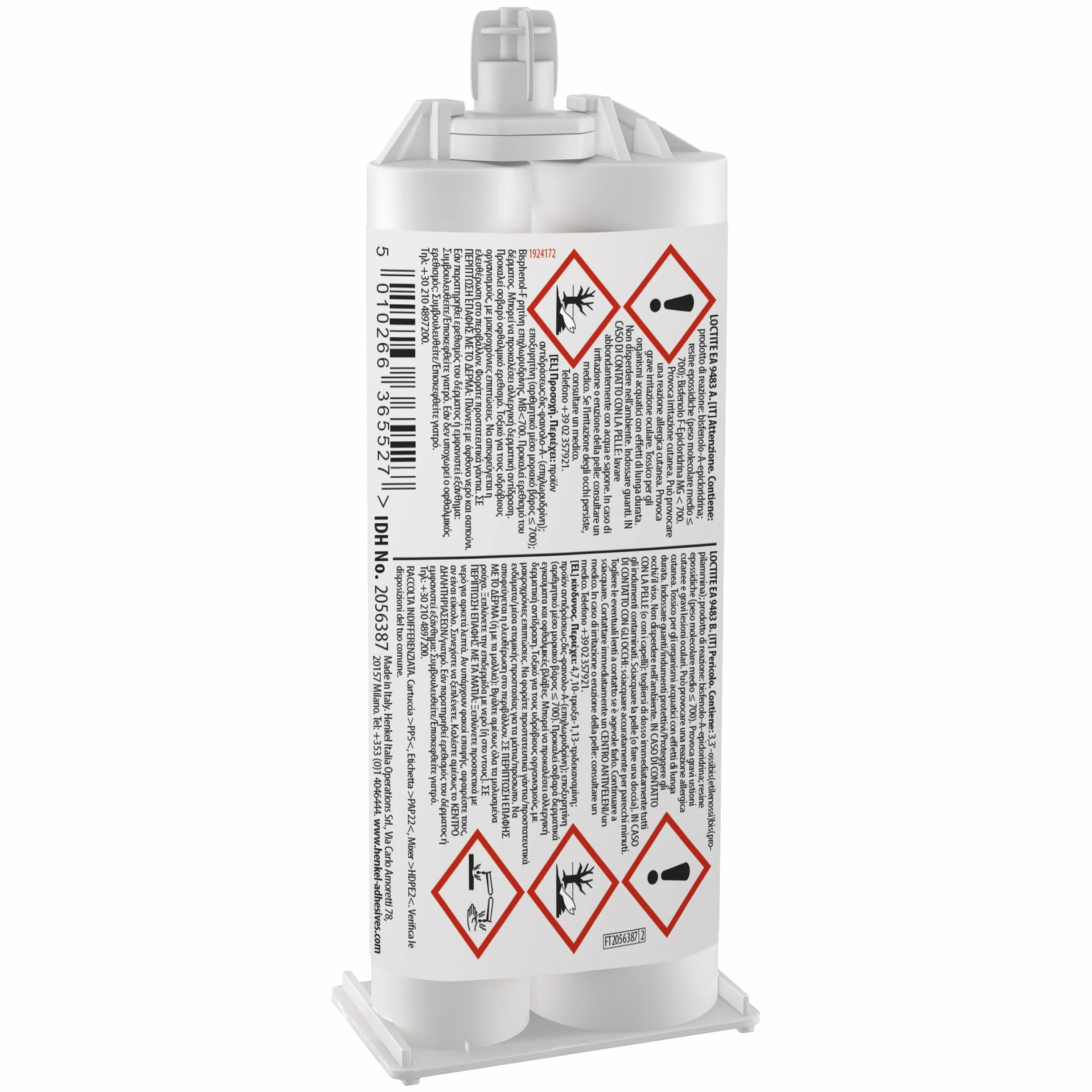 LOCTITE EA 9483, Adesivo epossidico bicomponente, Colla epossidica altamente resistente, Adesivo trasparente liquido, 1 cartuccia da 50ml