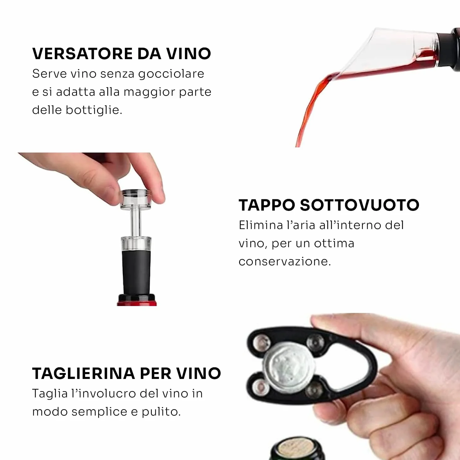 Cavatappi Elettrico per Vino - Apribottiglie Intelligente con Tecnologia Anti-Rottura e Display LED