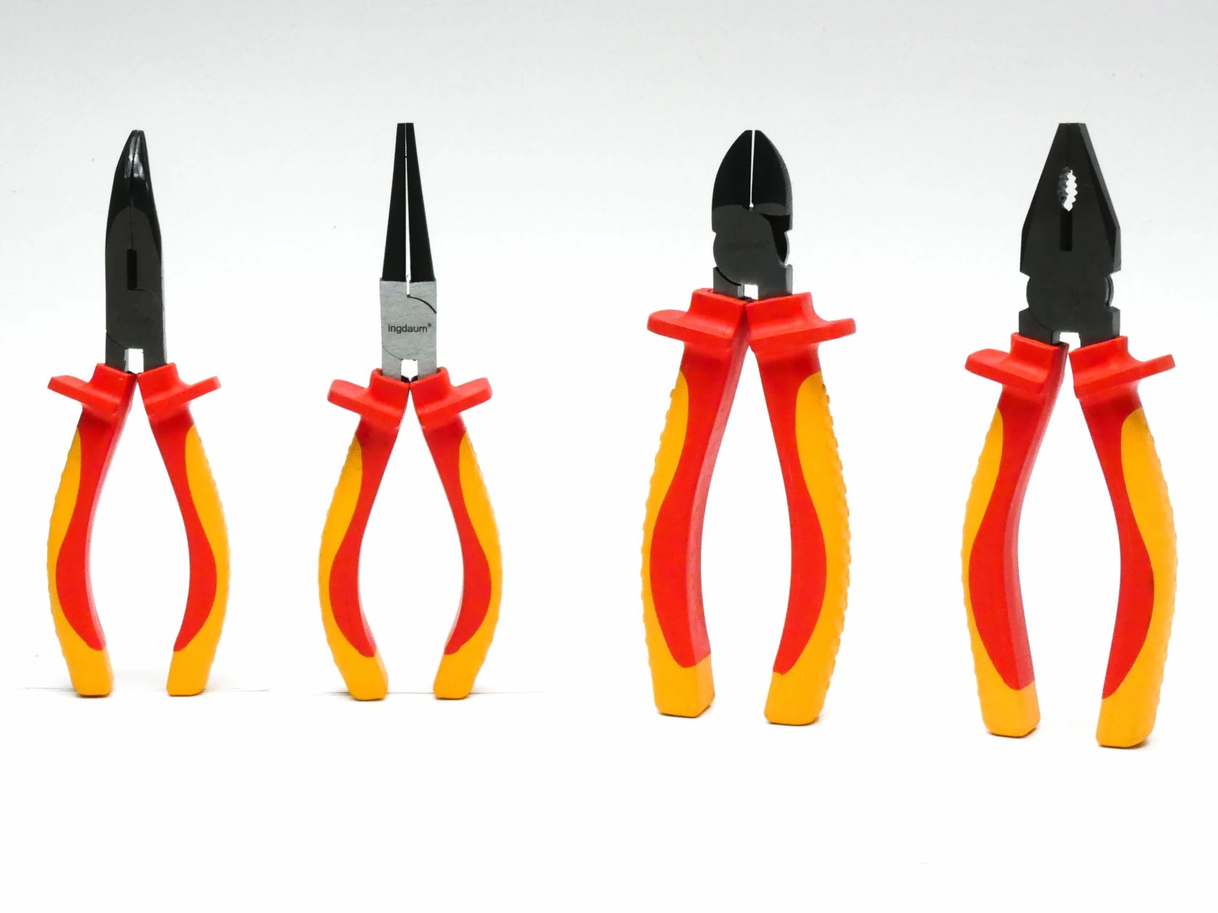 Set INGDAUM VDE 4 pinze 6" 160 mm 1000 V isolato tronchese laterale becchi mezzotondi curvi becchi tondi universale