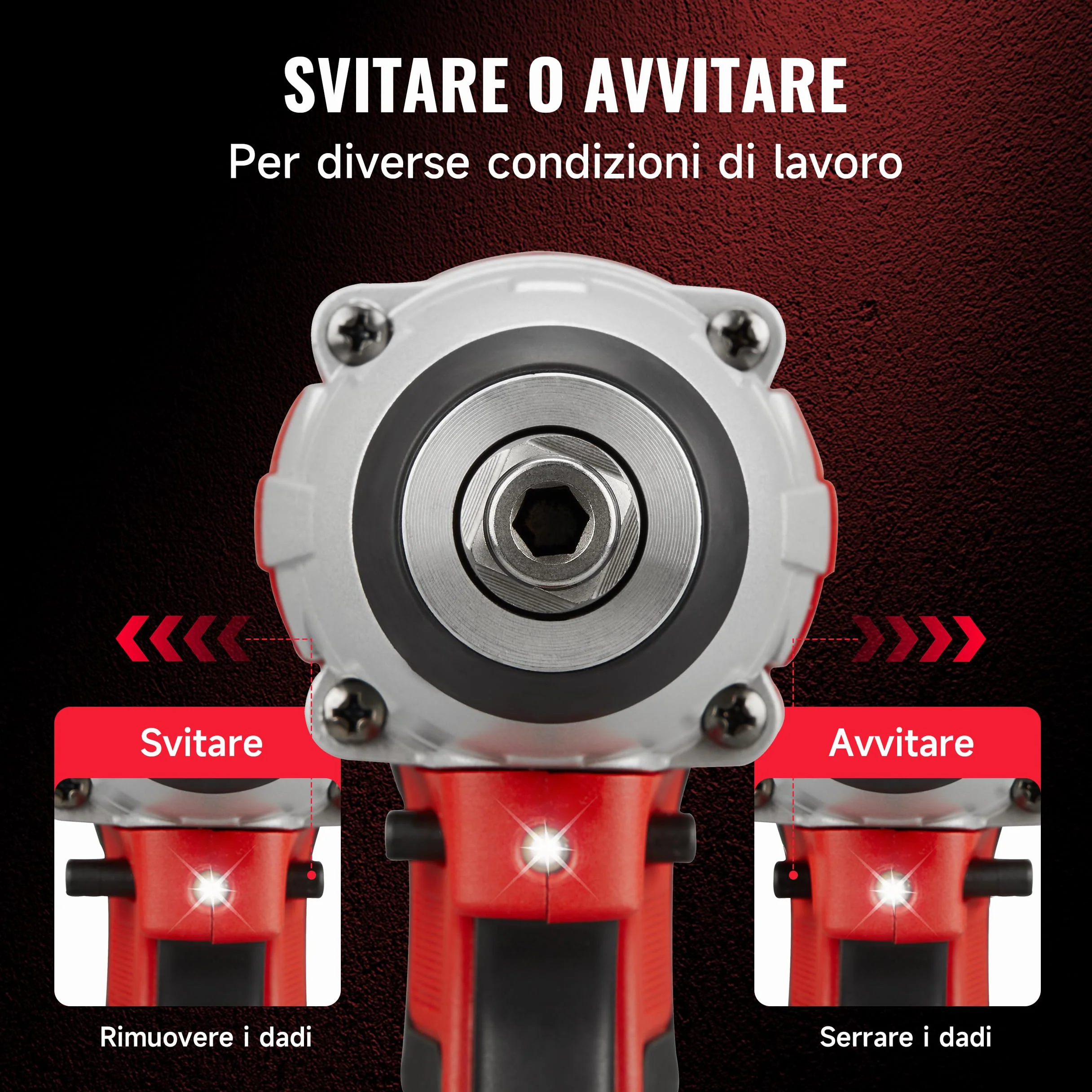 TEENO Chiave a percussione senza fili 320 Nm Bullonatrice a urto 3,0 Ah 25 accessori